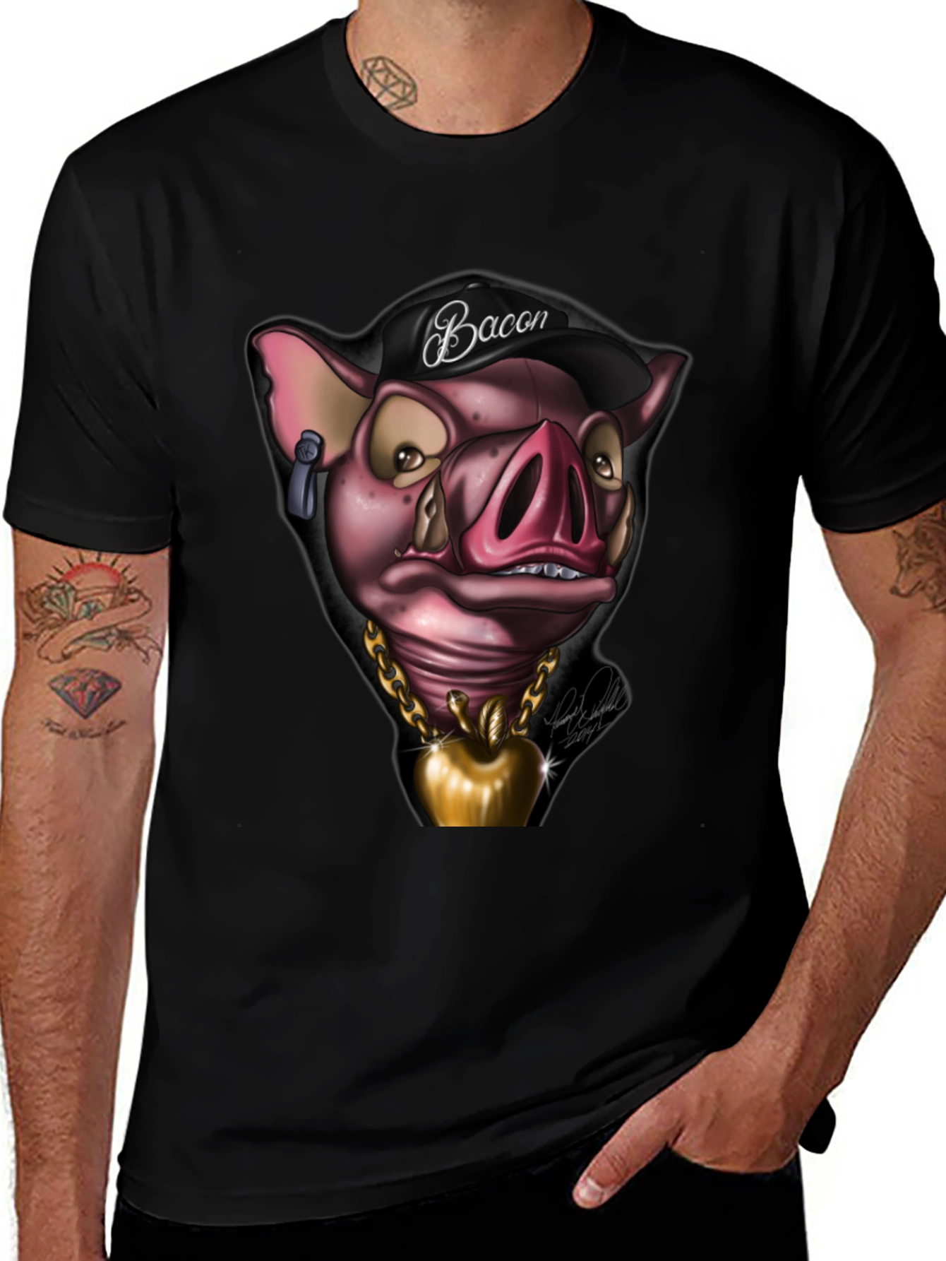 Bacon Pig Graphic Tee - Cool Cartoon Style
