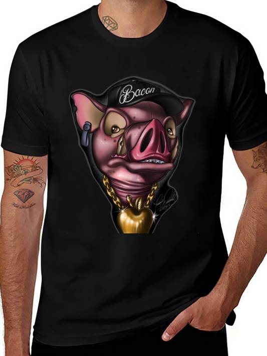 Bacon Pig Graphic Tee - Cool Cartoon Style