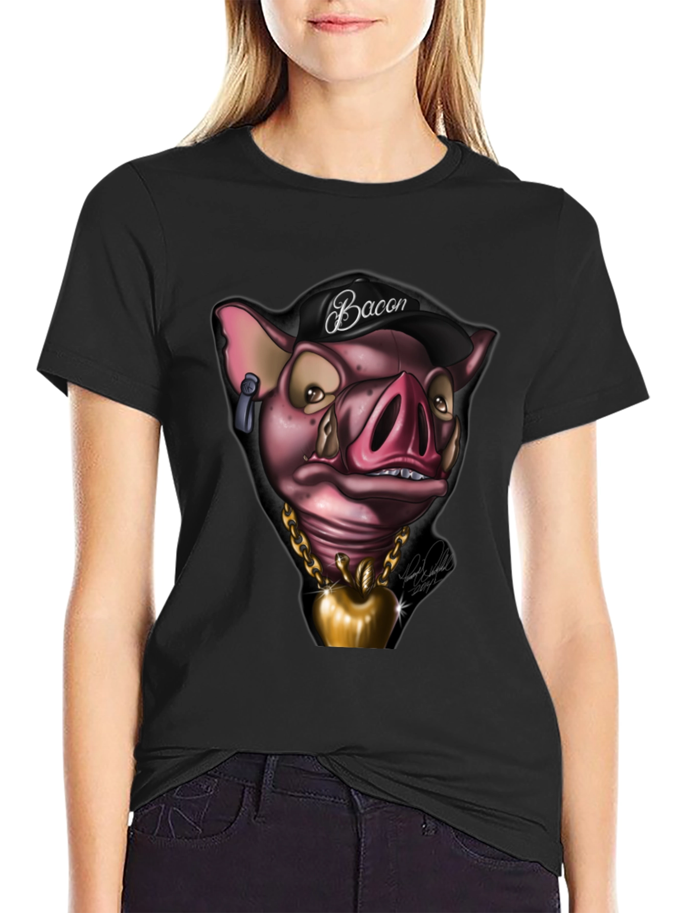 Bacon Pig Graphic Tee - Cool Cartoon Style