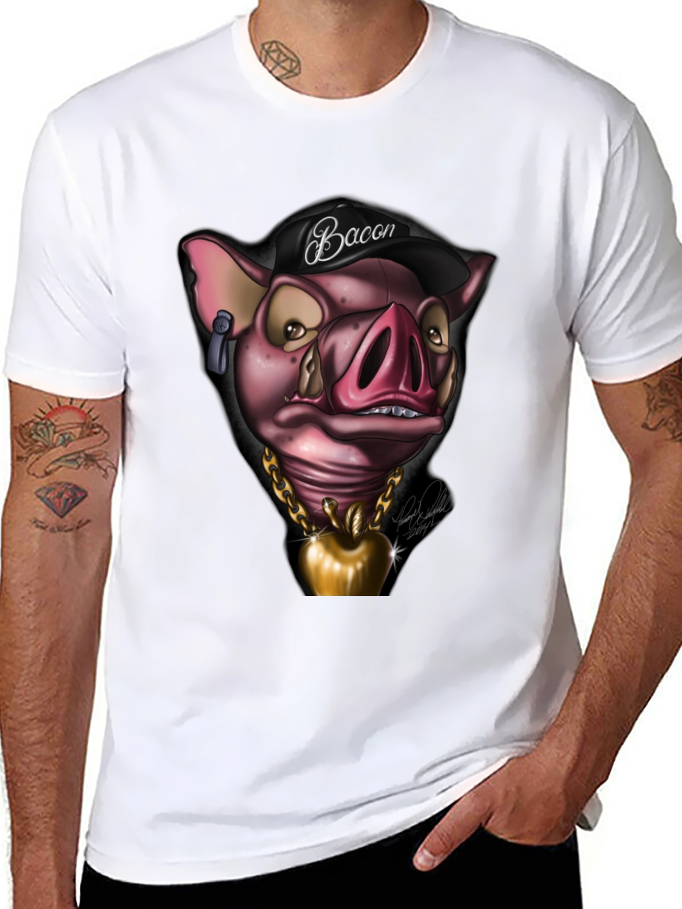 Bacon Pig Graphic Tee - Cool Cartoon Style