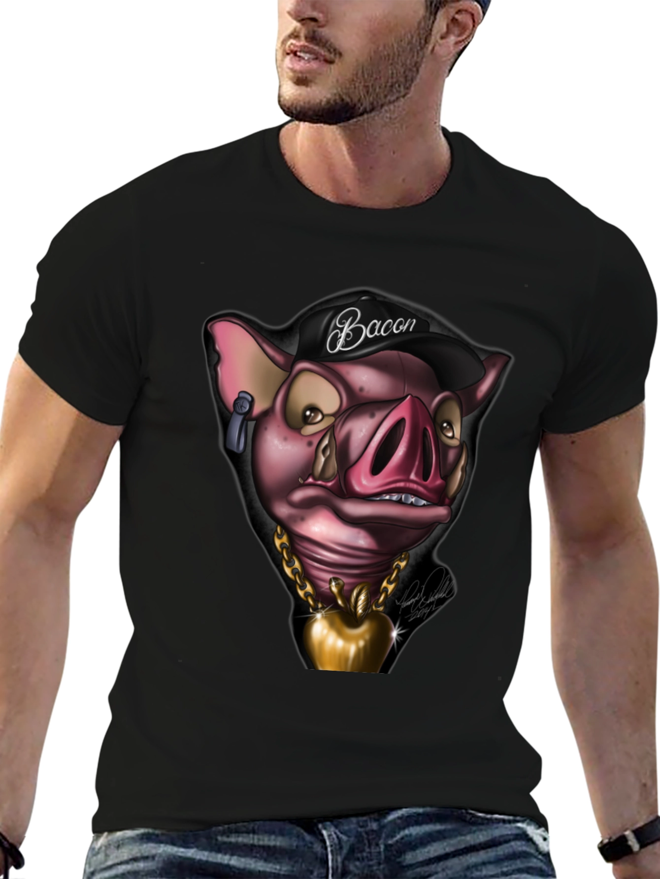 Bacon Pig Graphic Tee - Cool Cartoon Style