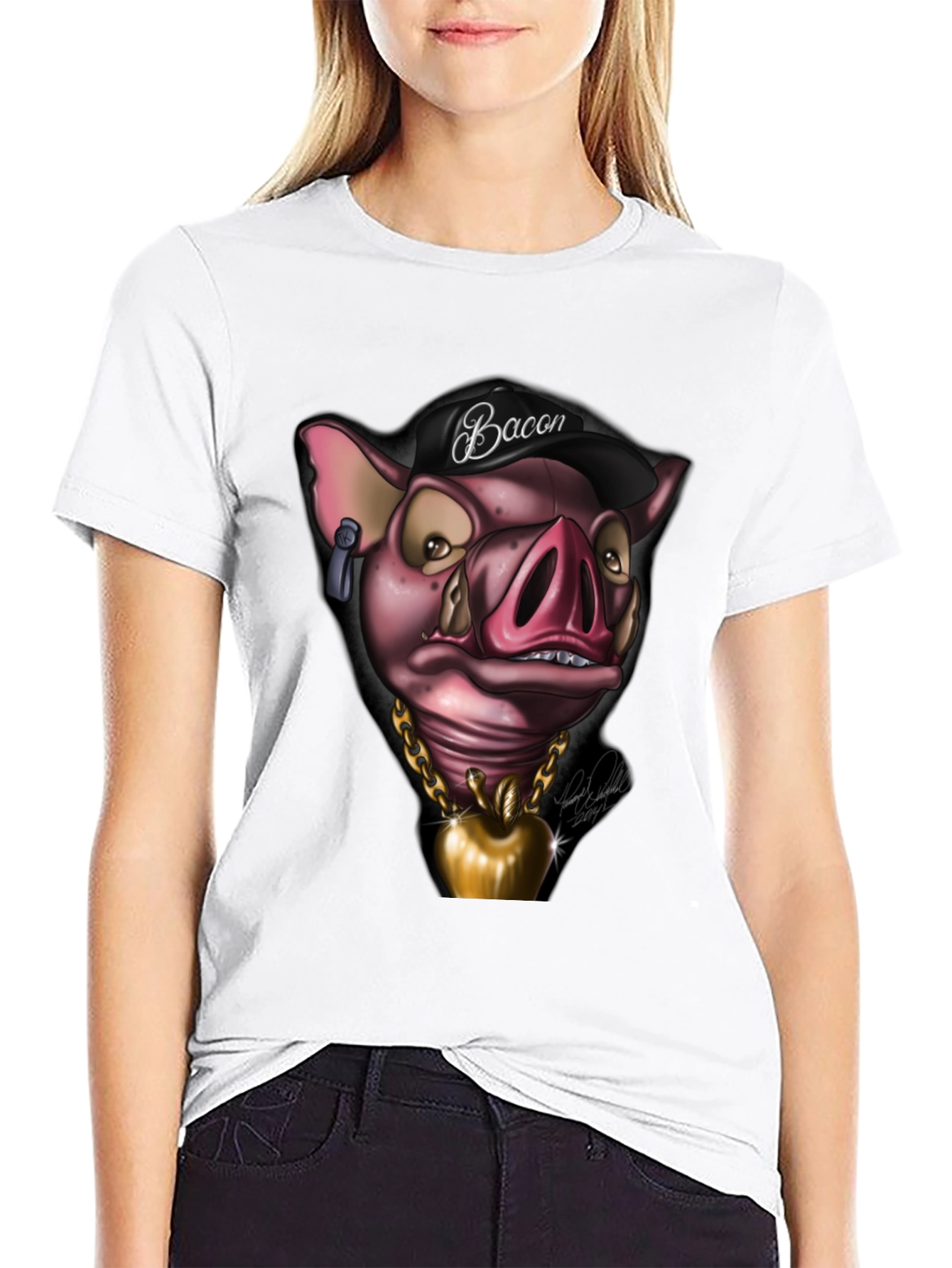 Bacon Pig Graphic Tee - Cool Cartoon Style