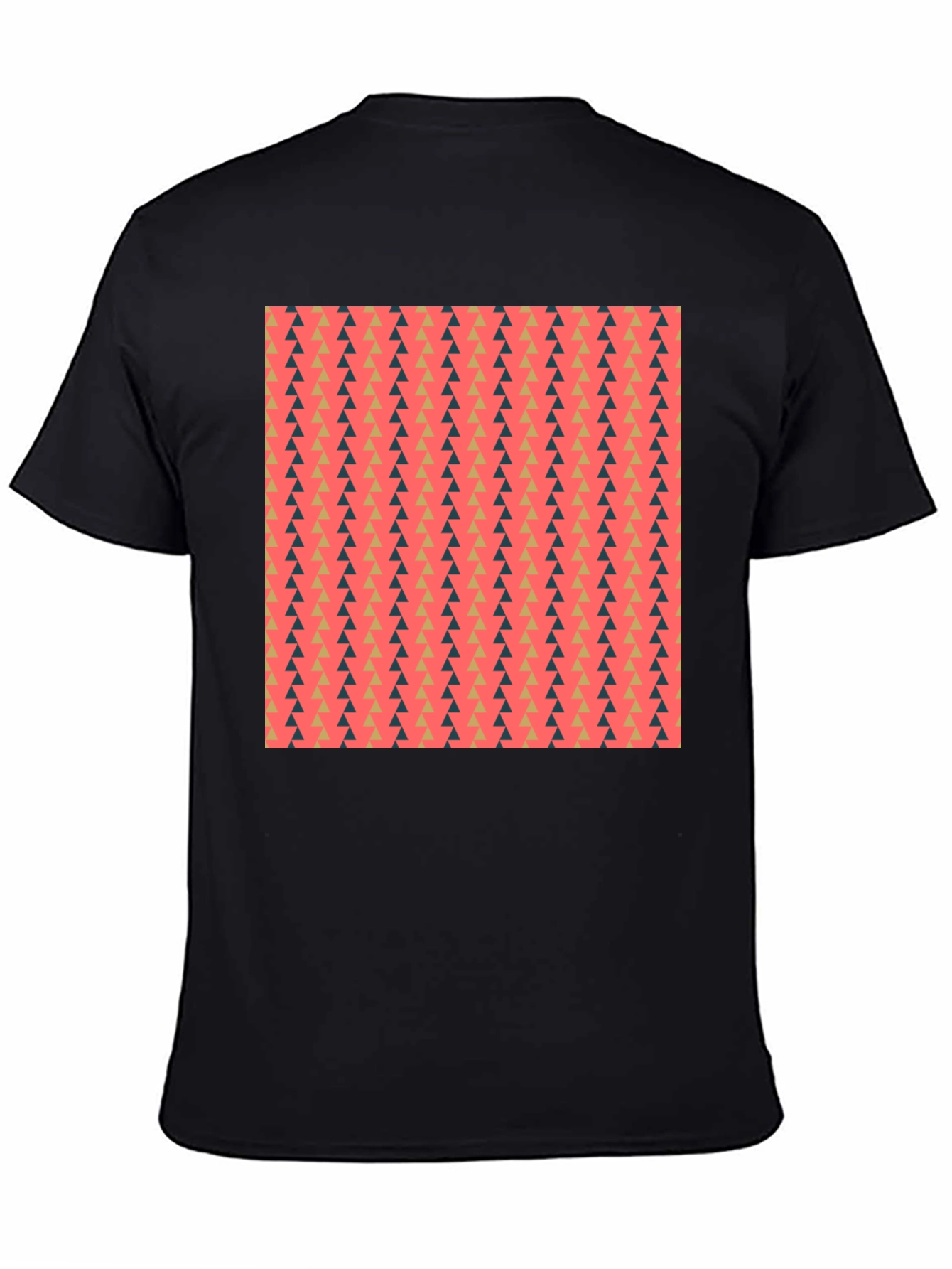 Stylish Triangle Pattern Black T-Shirt