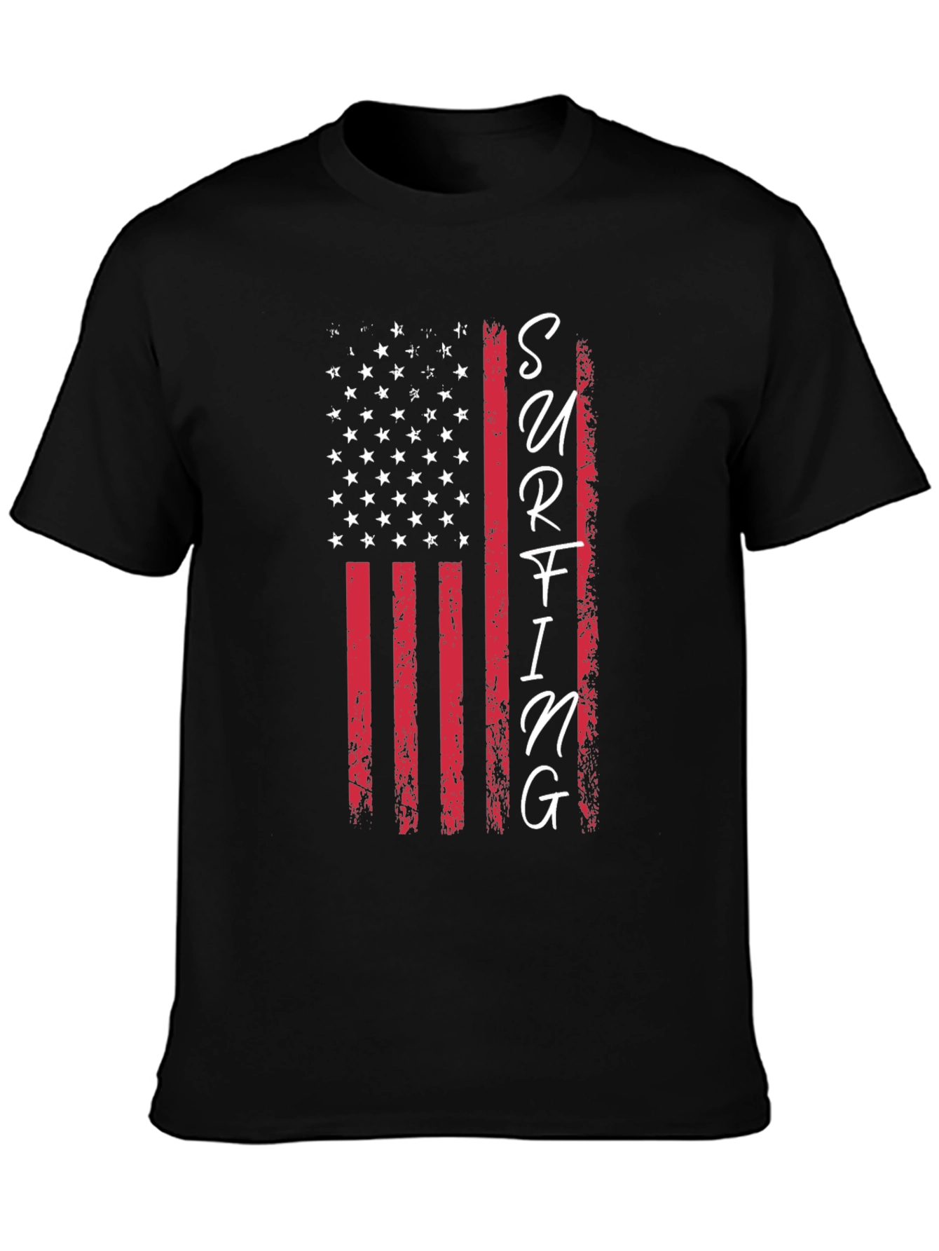 American Flag Surfing Graphic Tee