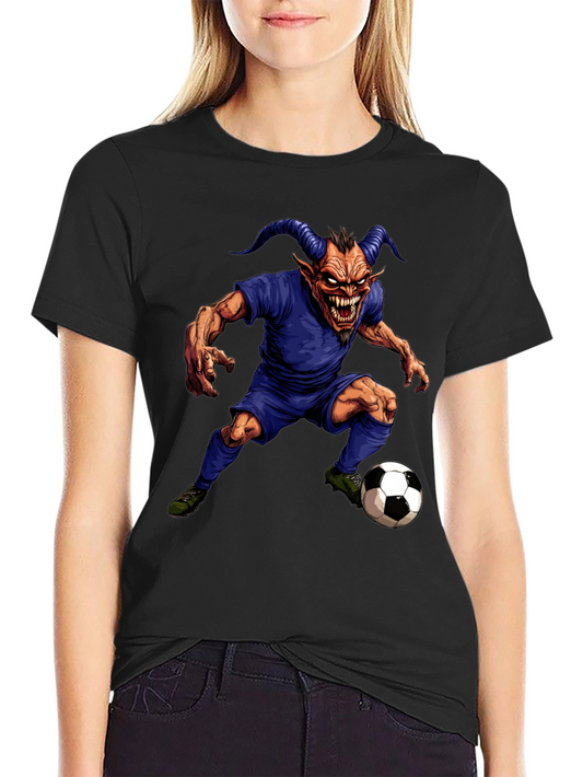 Devil Soccer Player Graphic T-Shirt