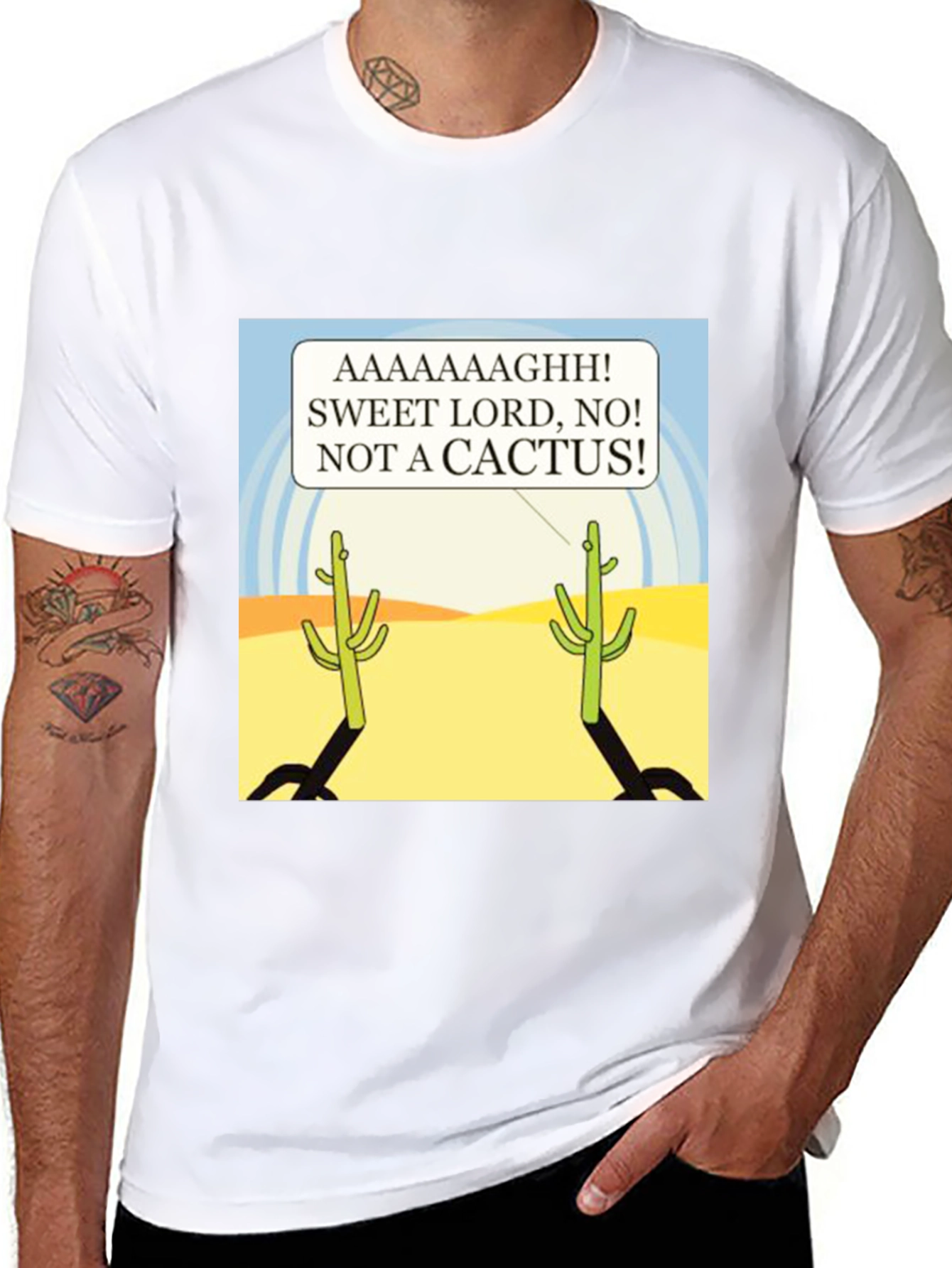 Funny Cactus T-Shirt - AAAAAAGHH!