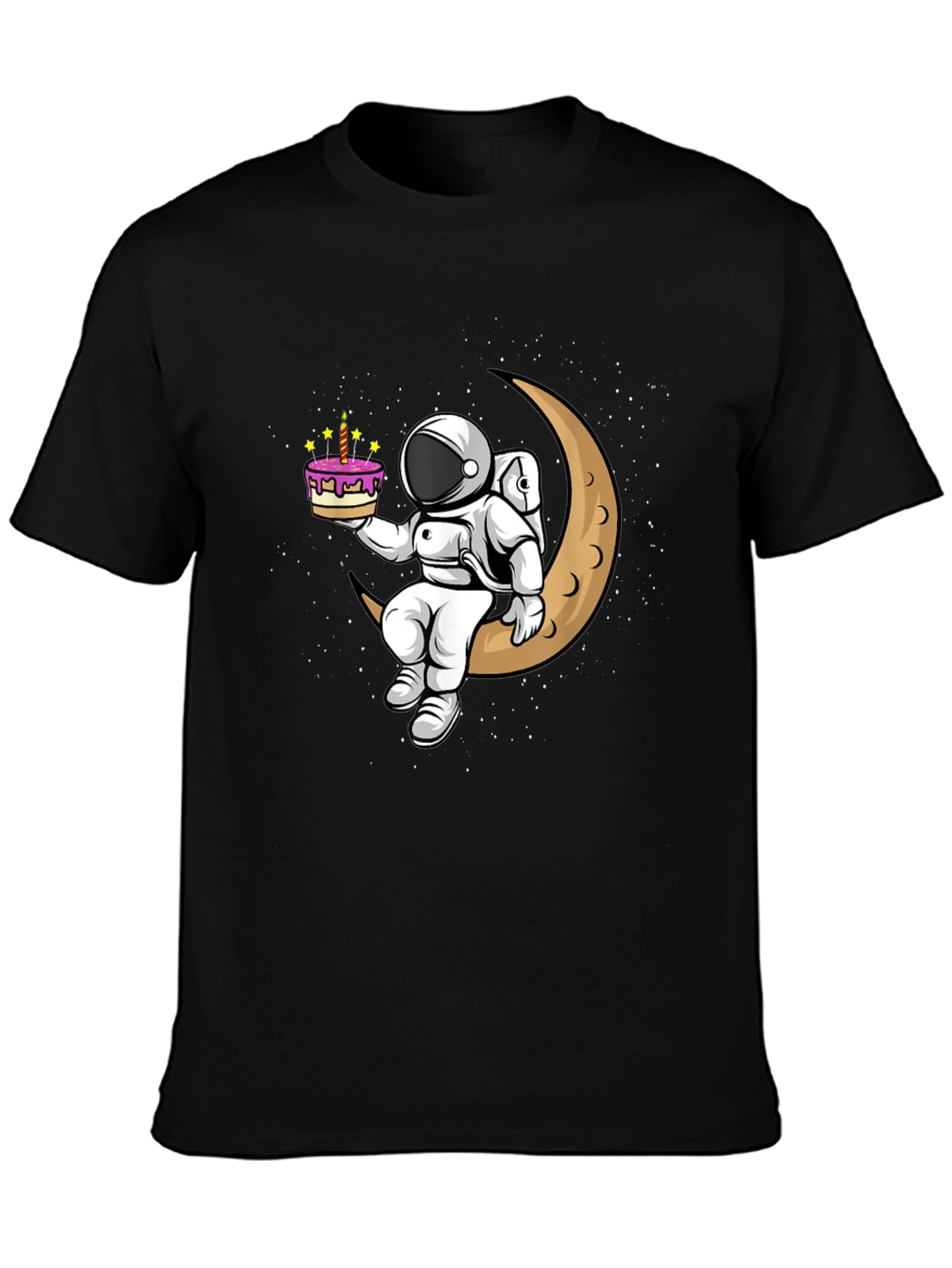 Astronaut on Moon T-Shirt - Birthday Cake Design