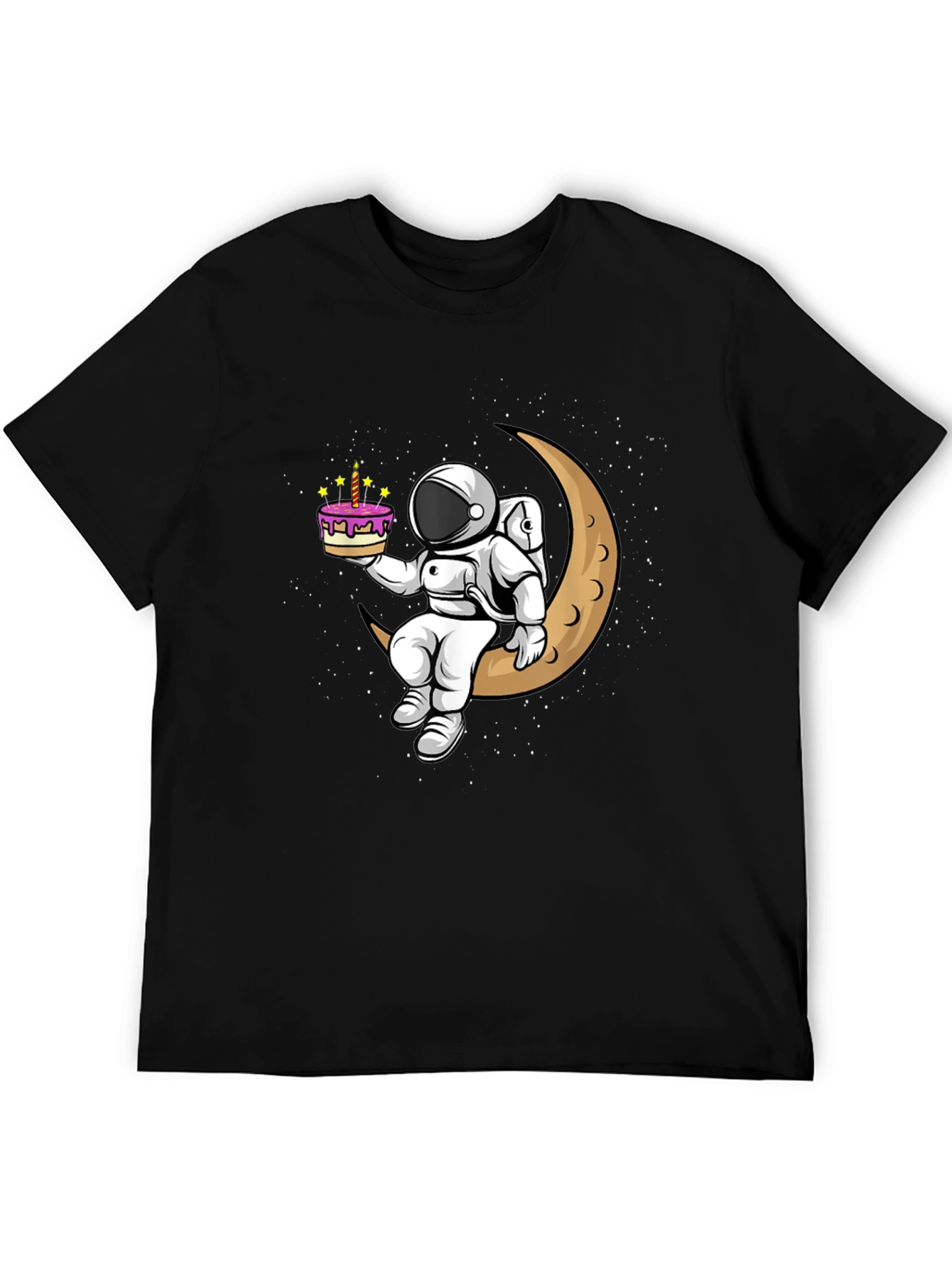 Astronaut on Moon T-Shirt - Birthday Cake Design