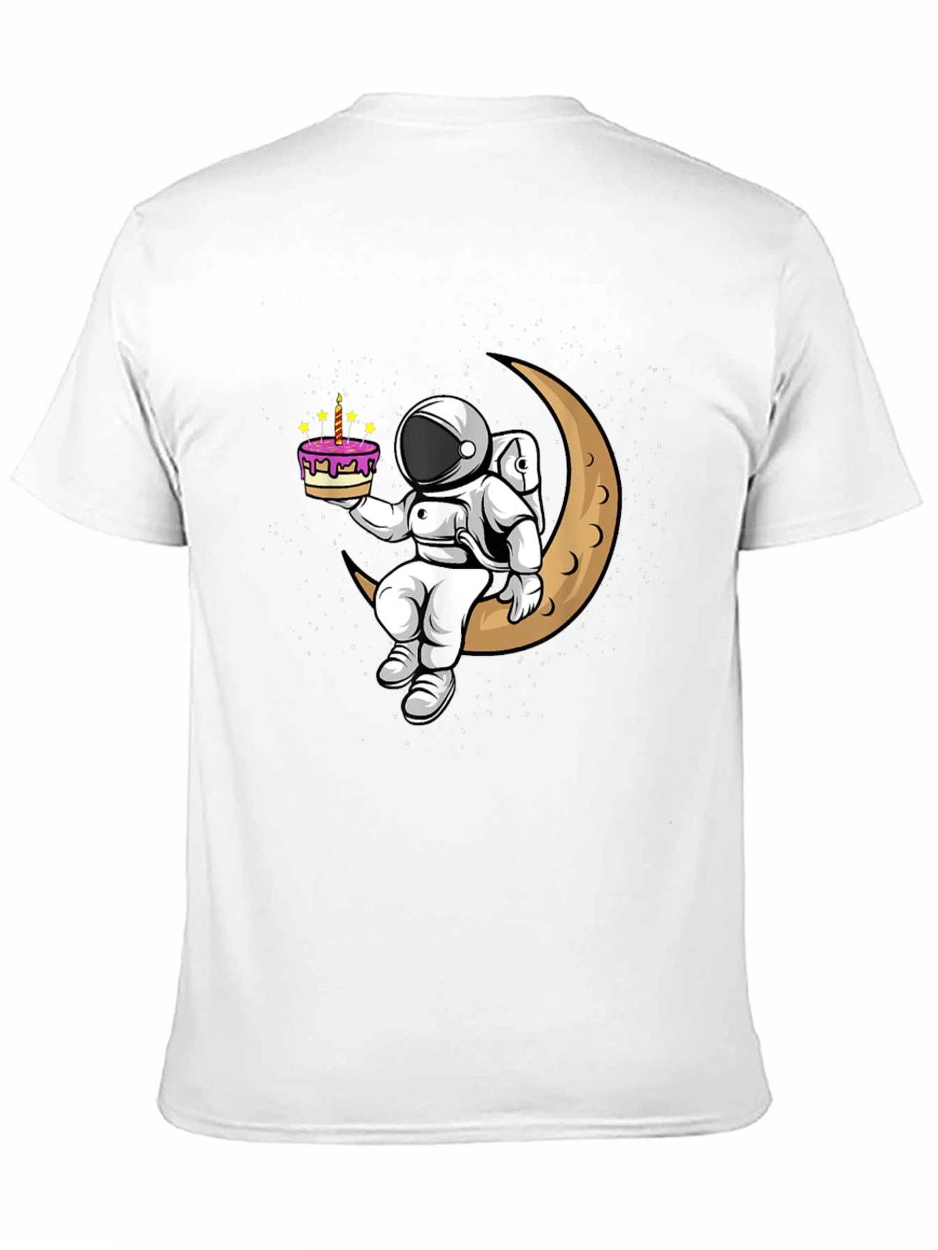 Astronaut on Moon T-Shirt - Birthday Cake Design