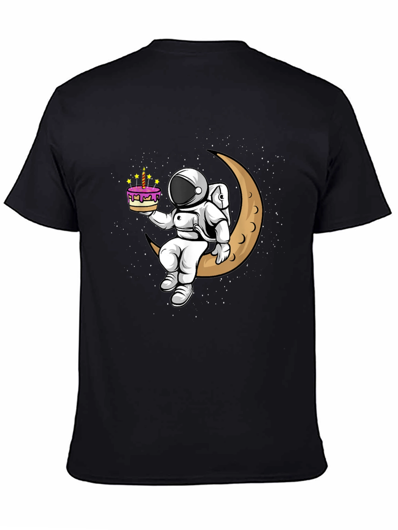 Astronaut on Moon T-Shirt - Birthday Cake Design