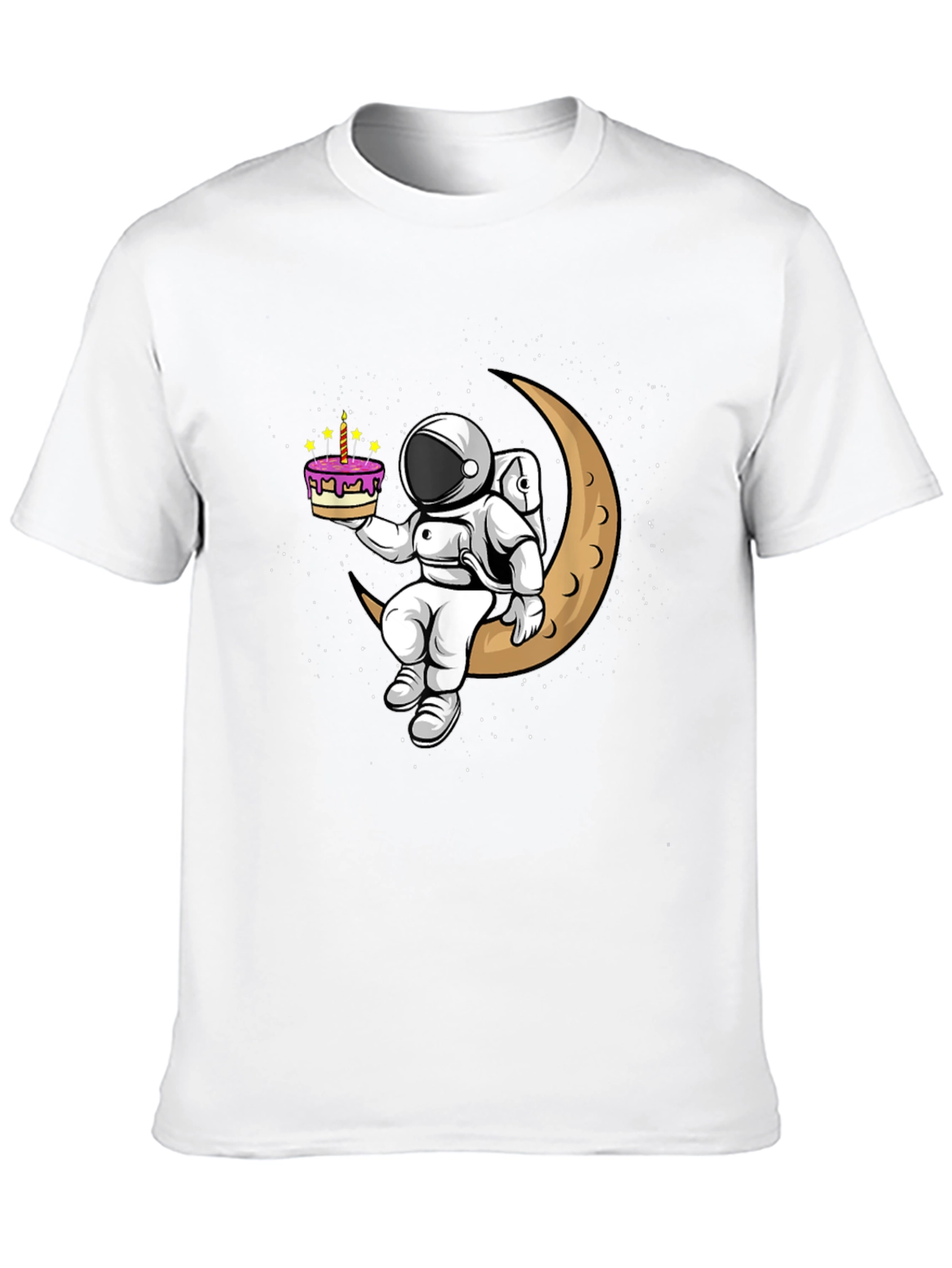 Astronaut on Moon T-Shirt - Birthday Cake Design
