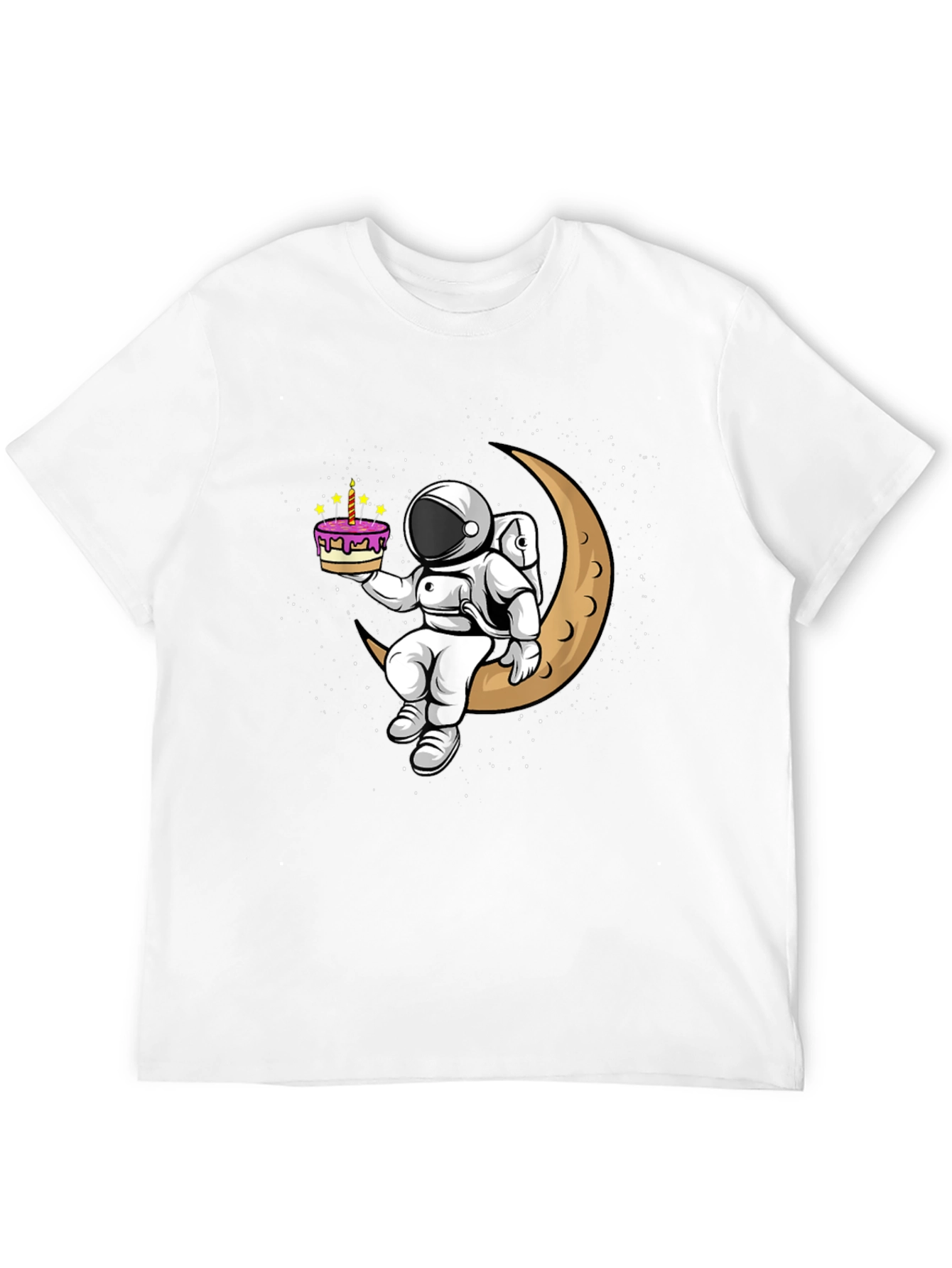 Astronaut on Moon T-Shirt - Birthday Cake Design