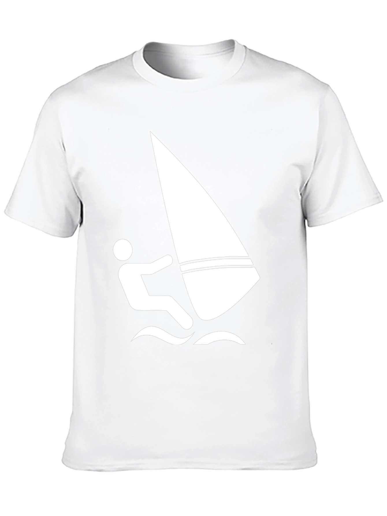 Windsurfing Graphic Tee - Black Cotton T-Shirt