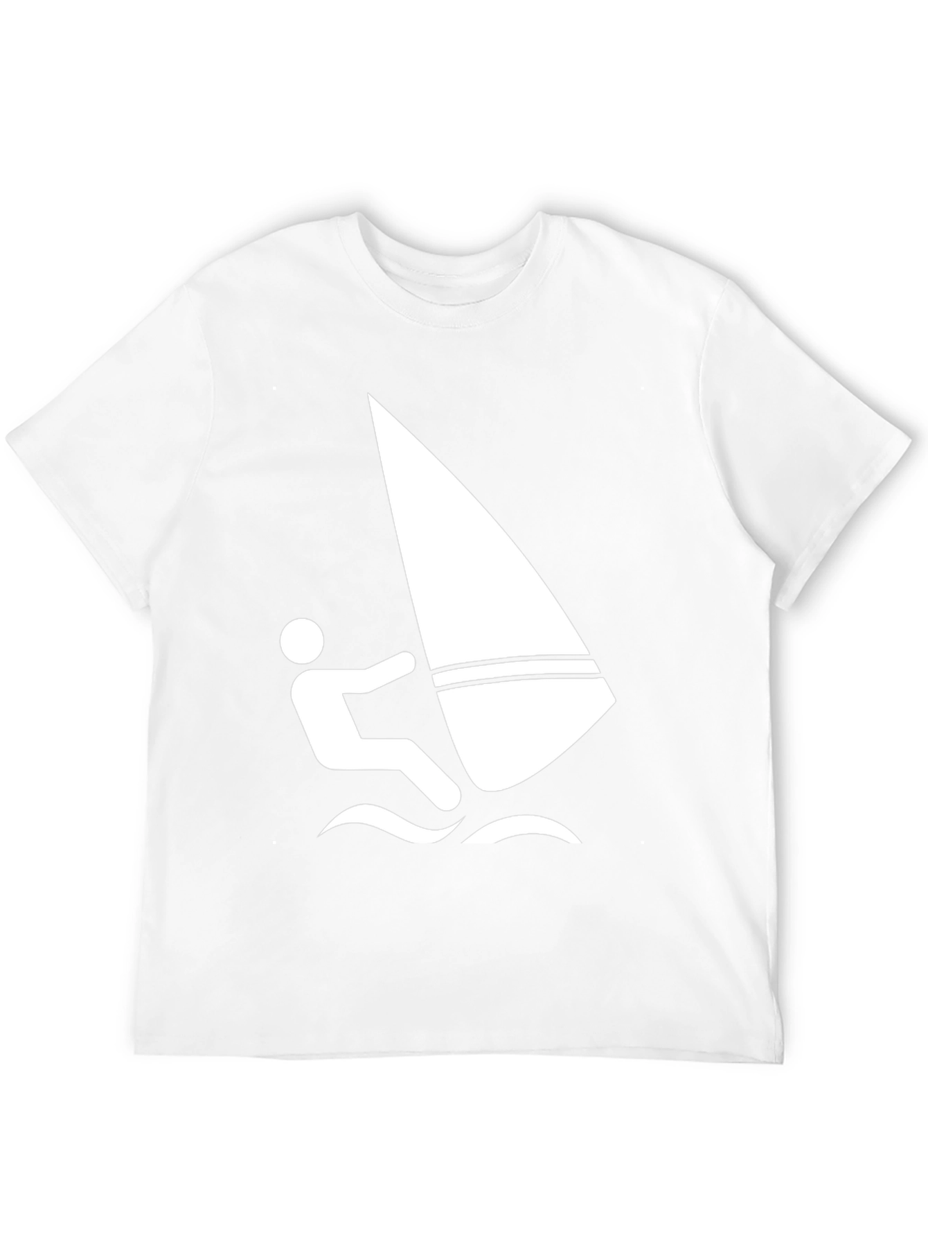 Windsurfing Graphic Tee - Black Cotton T-Shirt