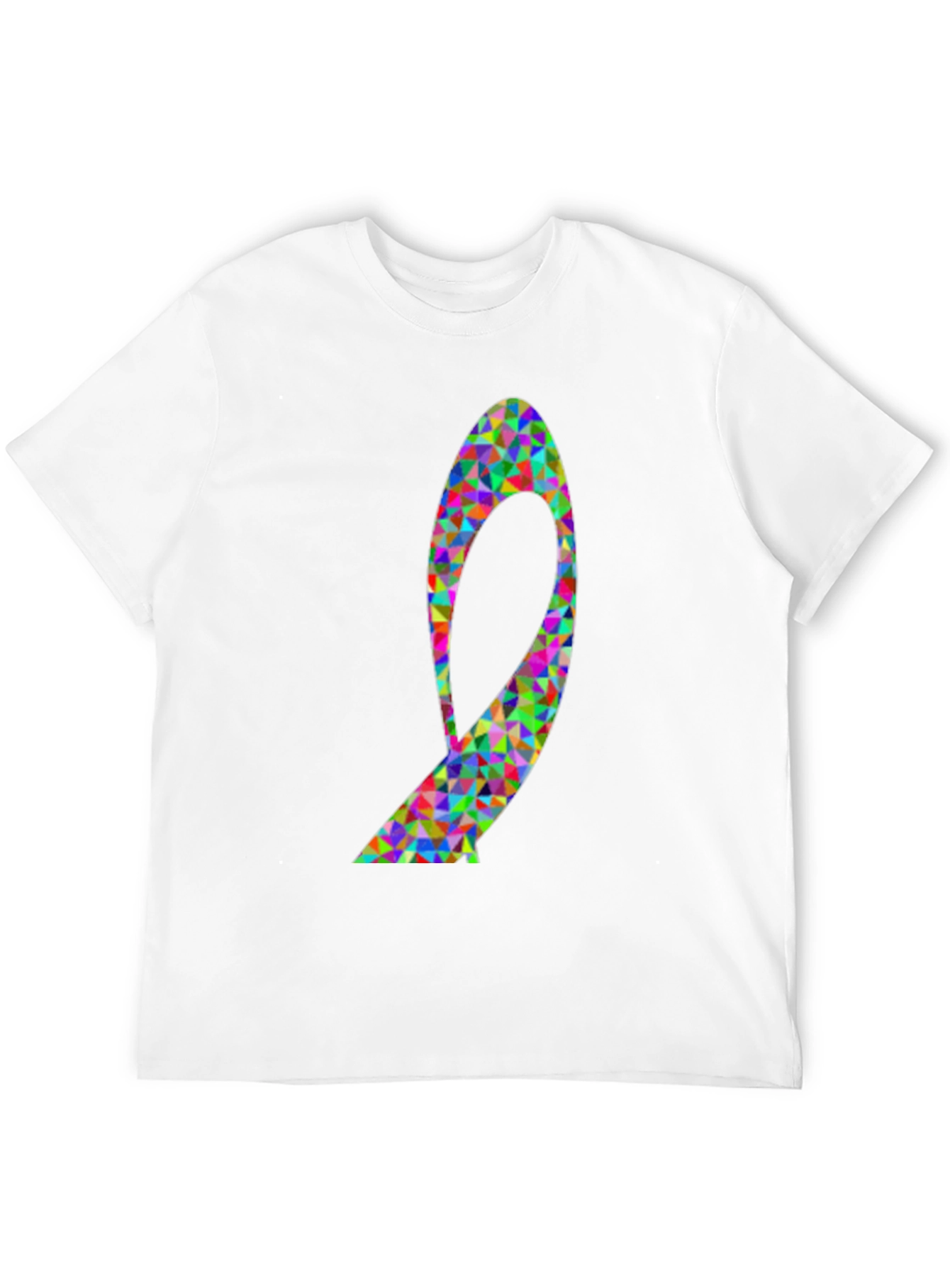 Geometric Ribbon Graphic Tee - Black