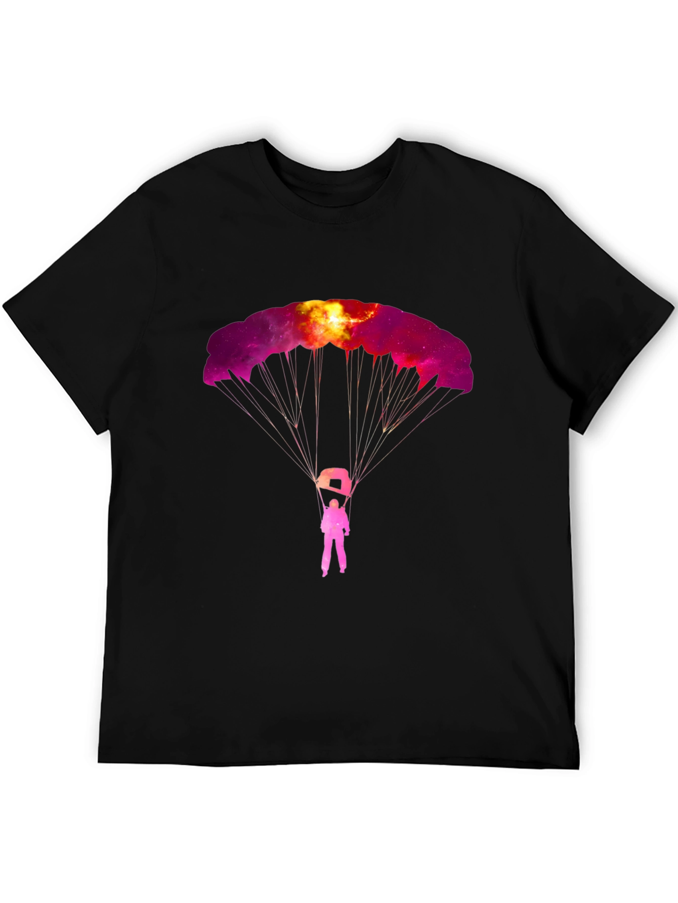Skydiving Galaxy Graphic Tee - Black