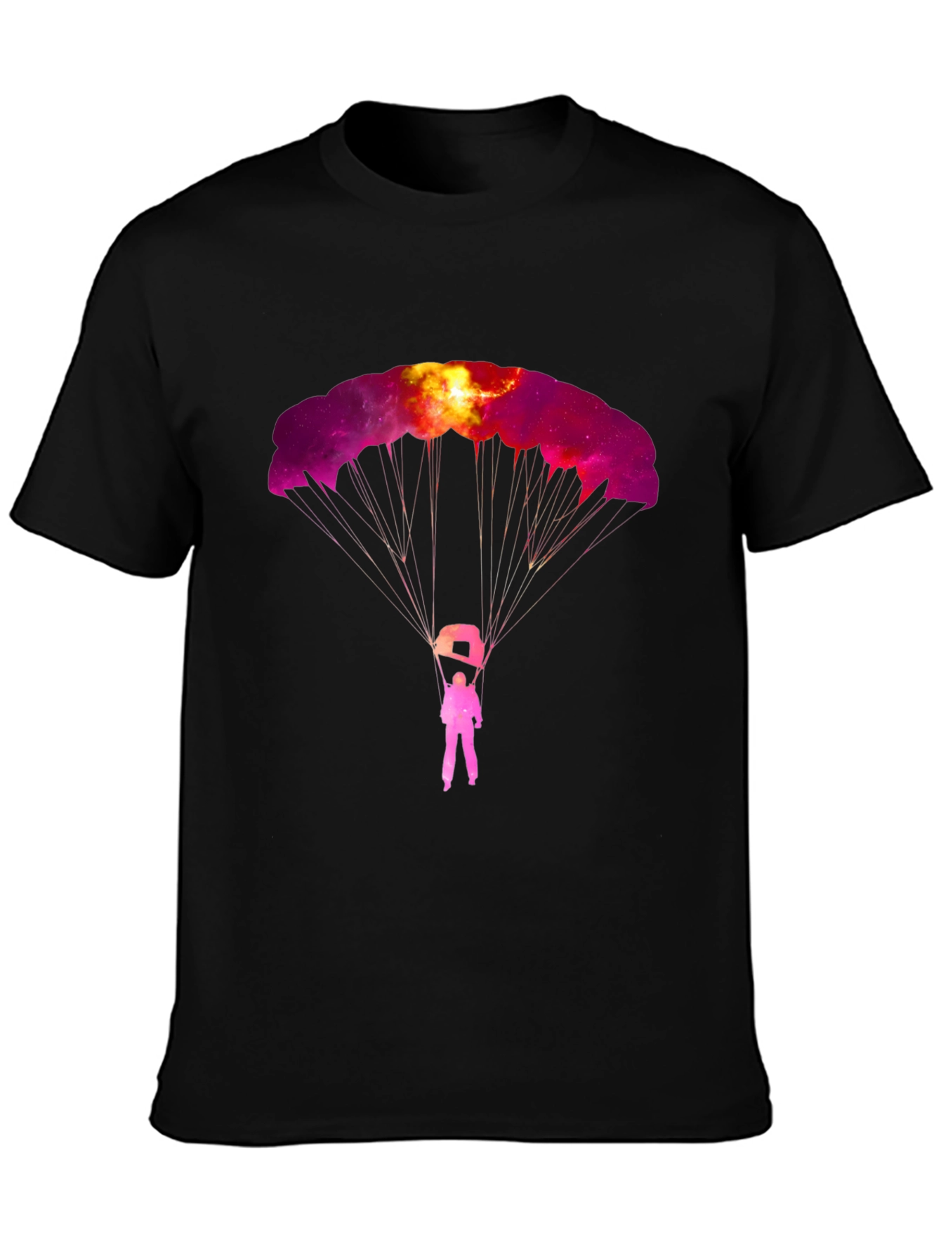 Skydiving Galaxy Graphic Tee - Black