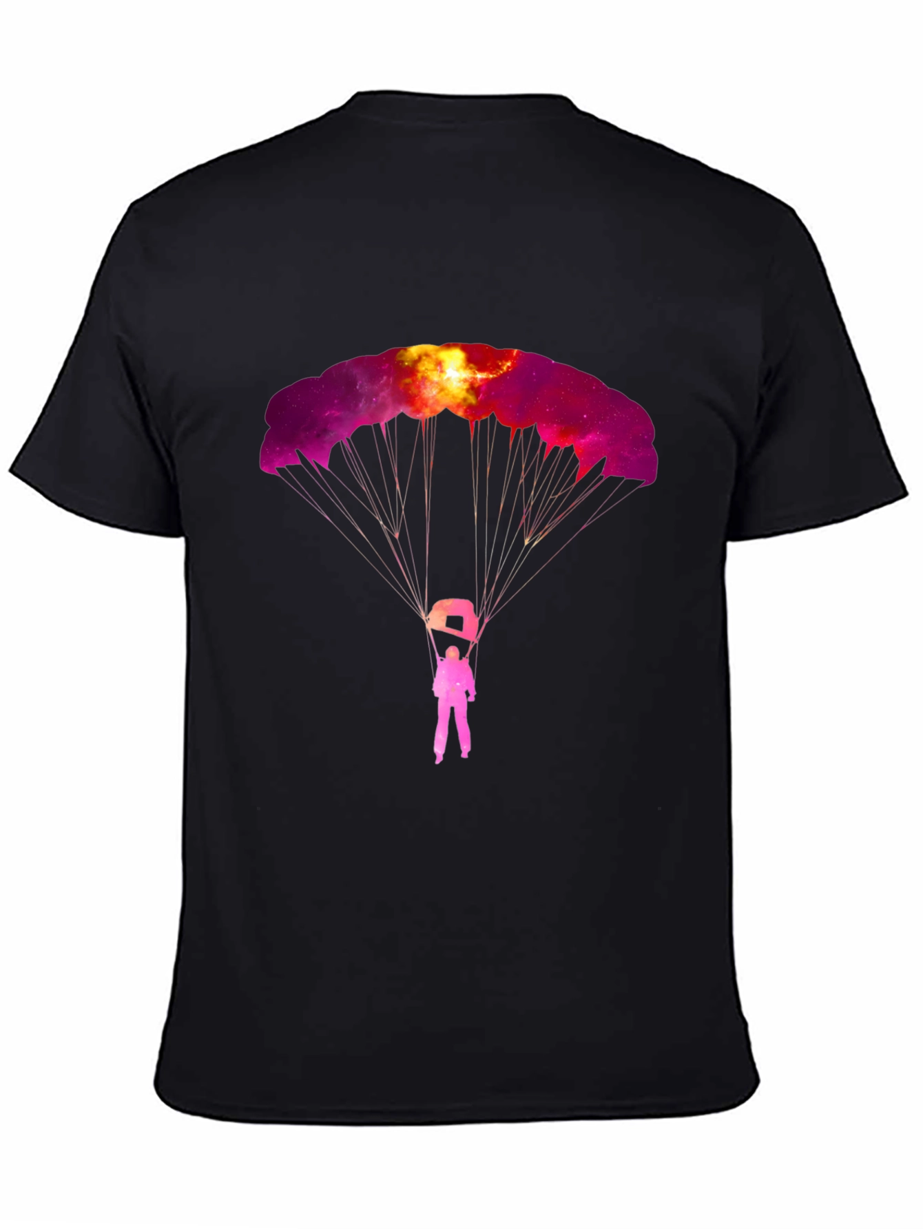 Skydiving Galaxy Graphic Tee - Black