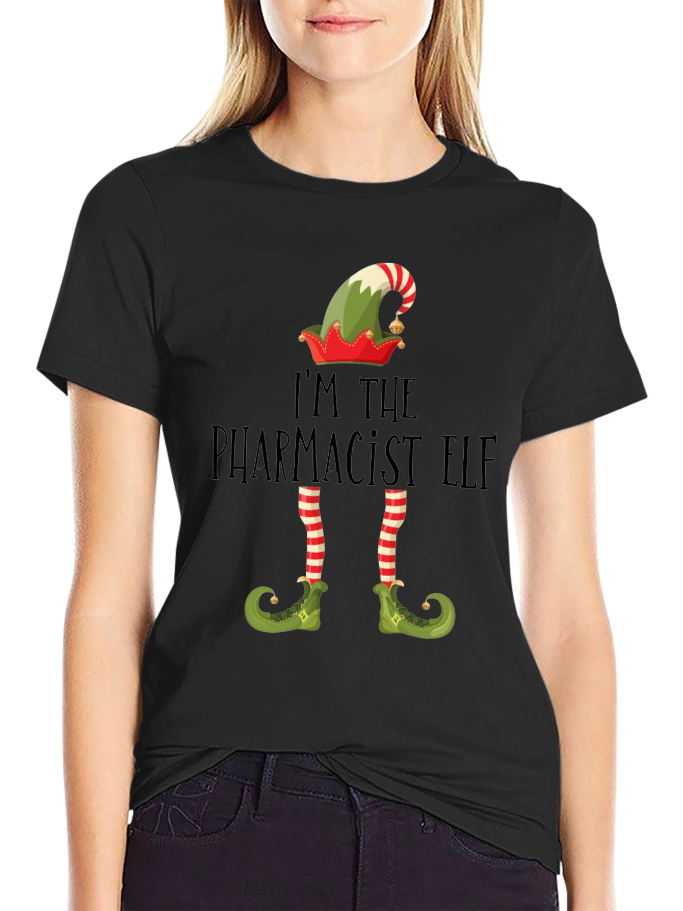 Pharmacist Elf Christmas T-Shirt - Festive Holiday Apparel