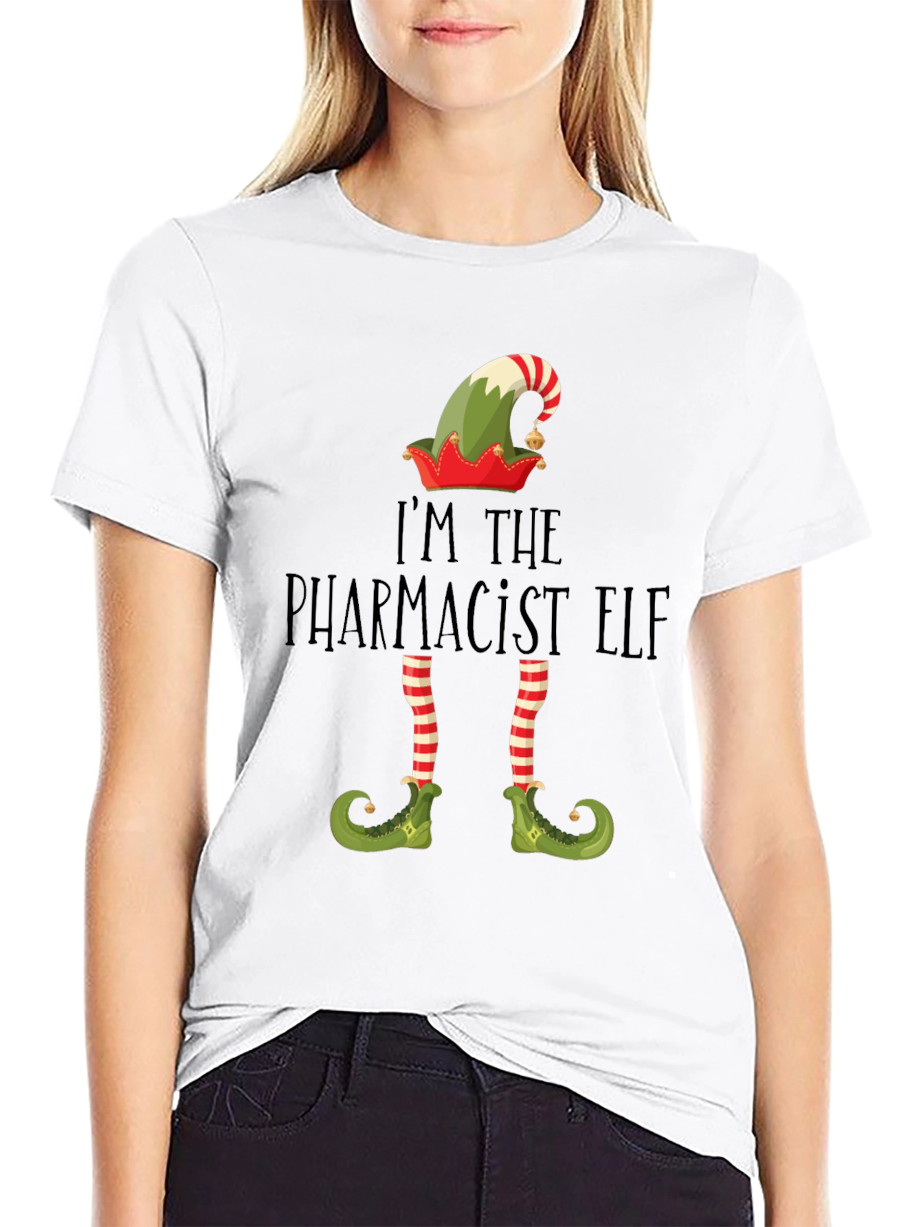 Pharmacist Elf Christmas T-Shirt - Festive Holiday Apparel