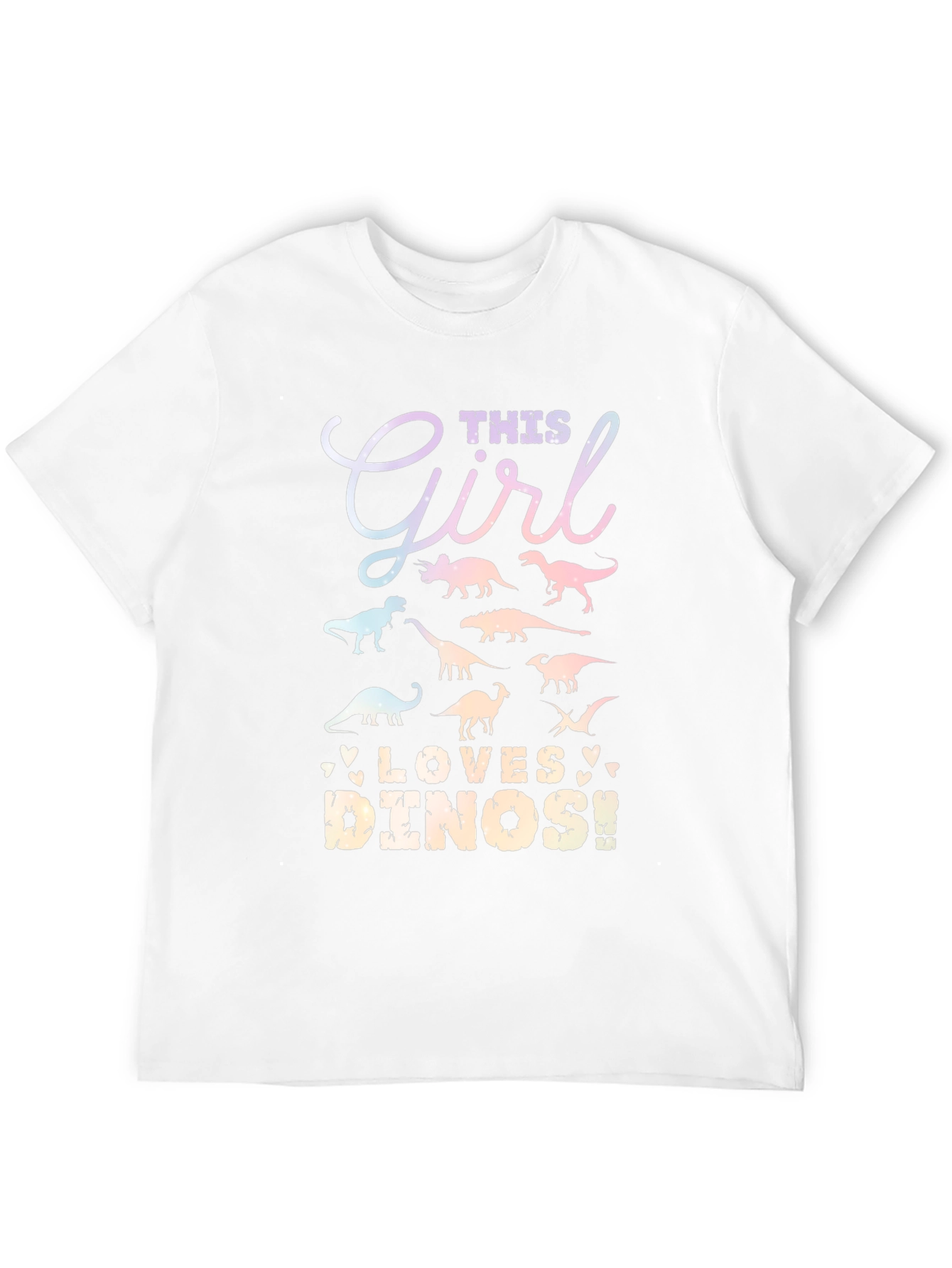 Dino Lover Girls Black T-Shirt