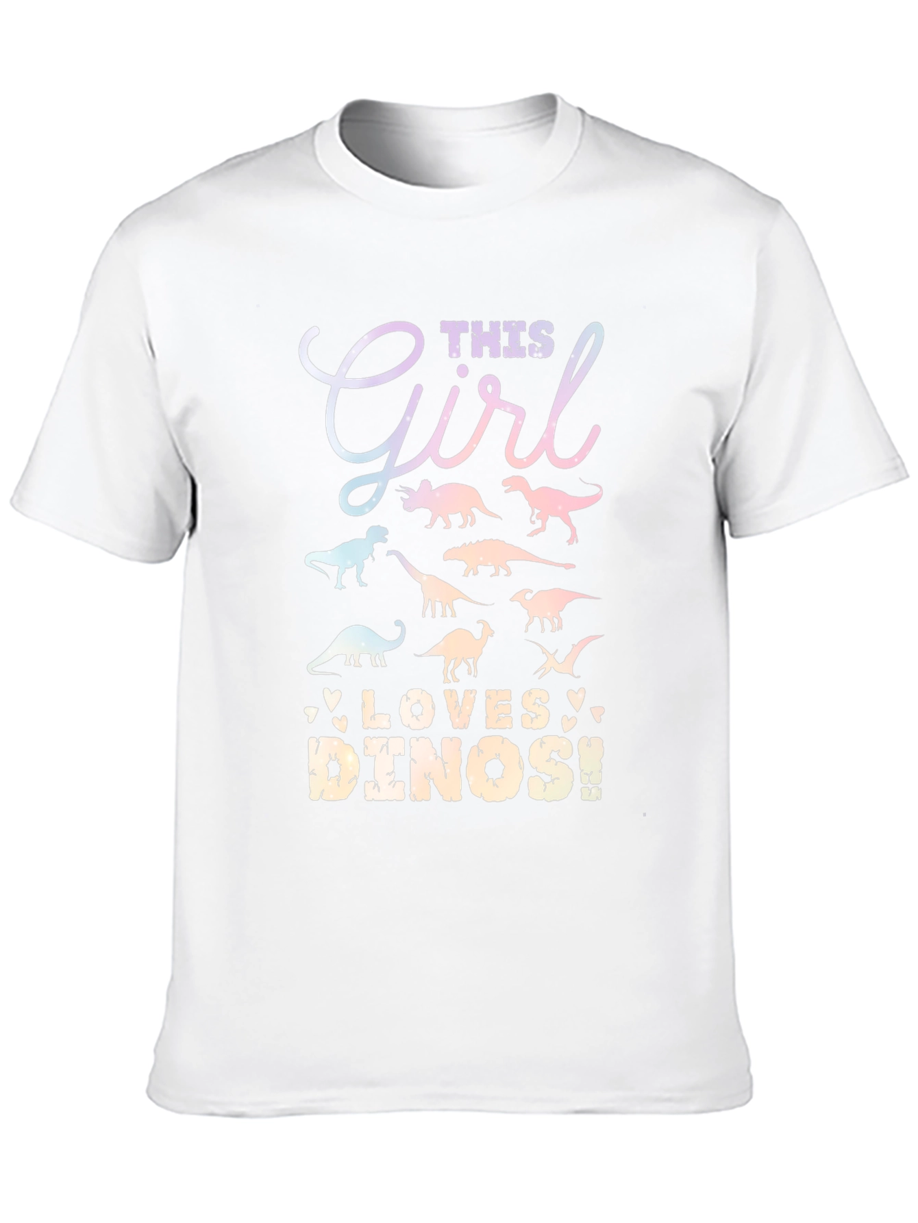 Dino Lover Girls Black T-Shirt