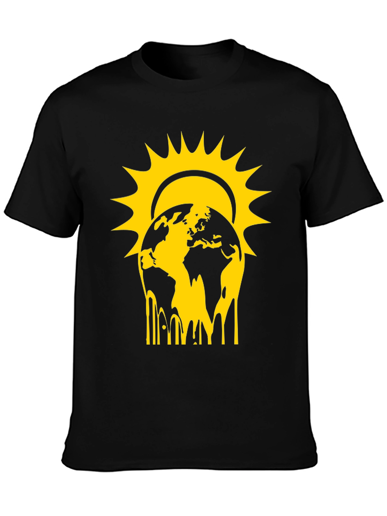 Global Warming Graphic Tee - Black Cotton T-Shirt