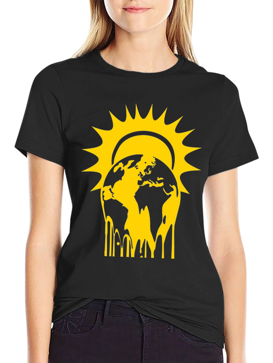 Global Warming Graphic Tee - Black Cotton T-Shirt