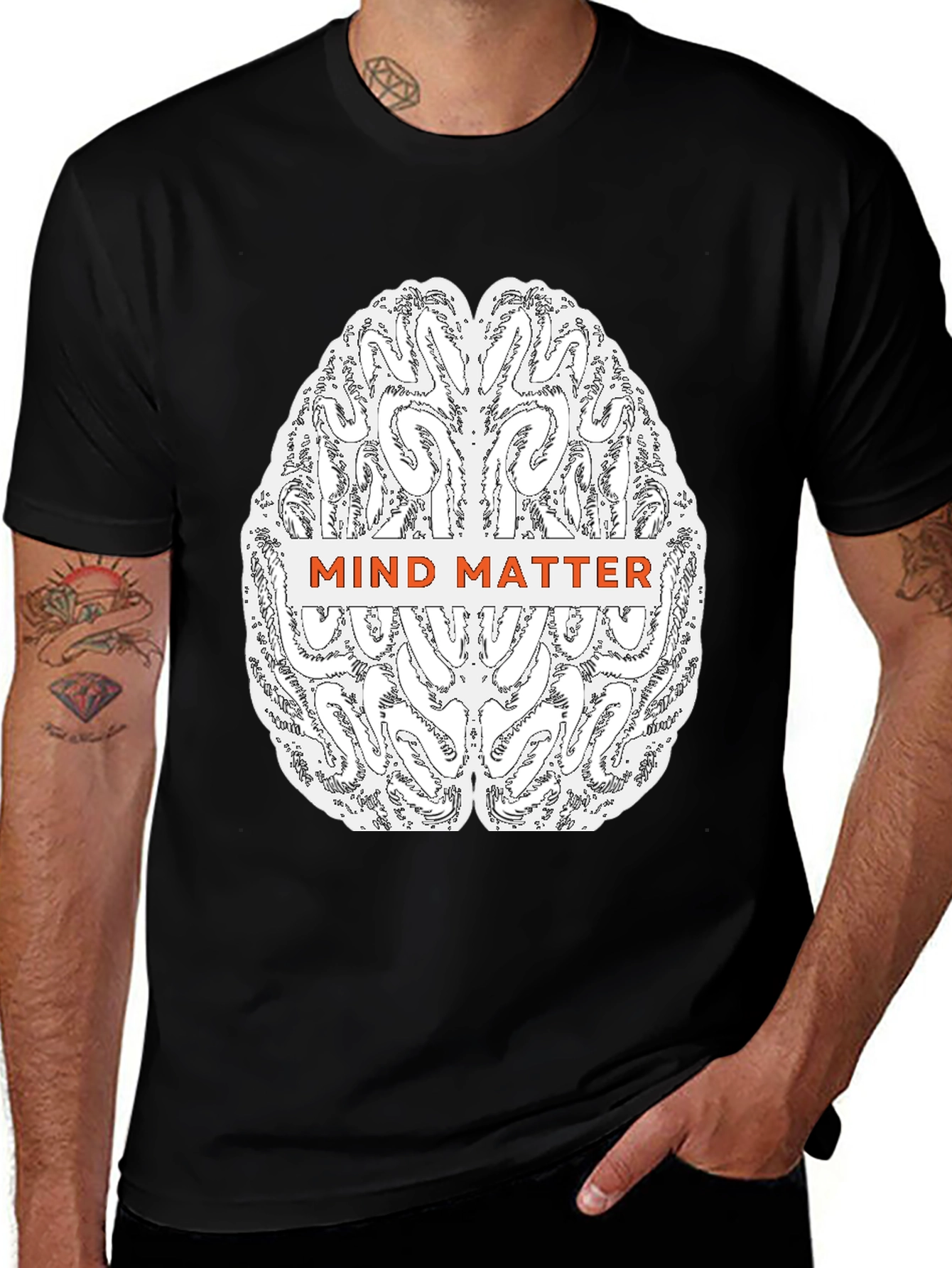 Mind Matter Brain Graphic Tee - Black