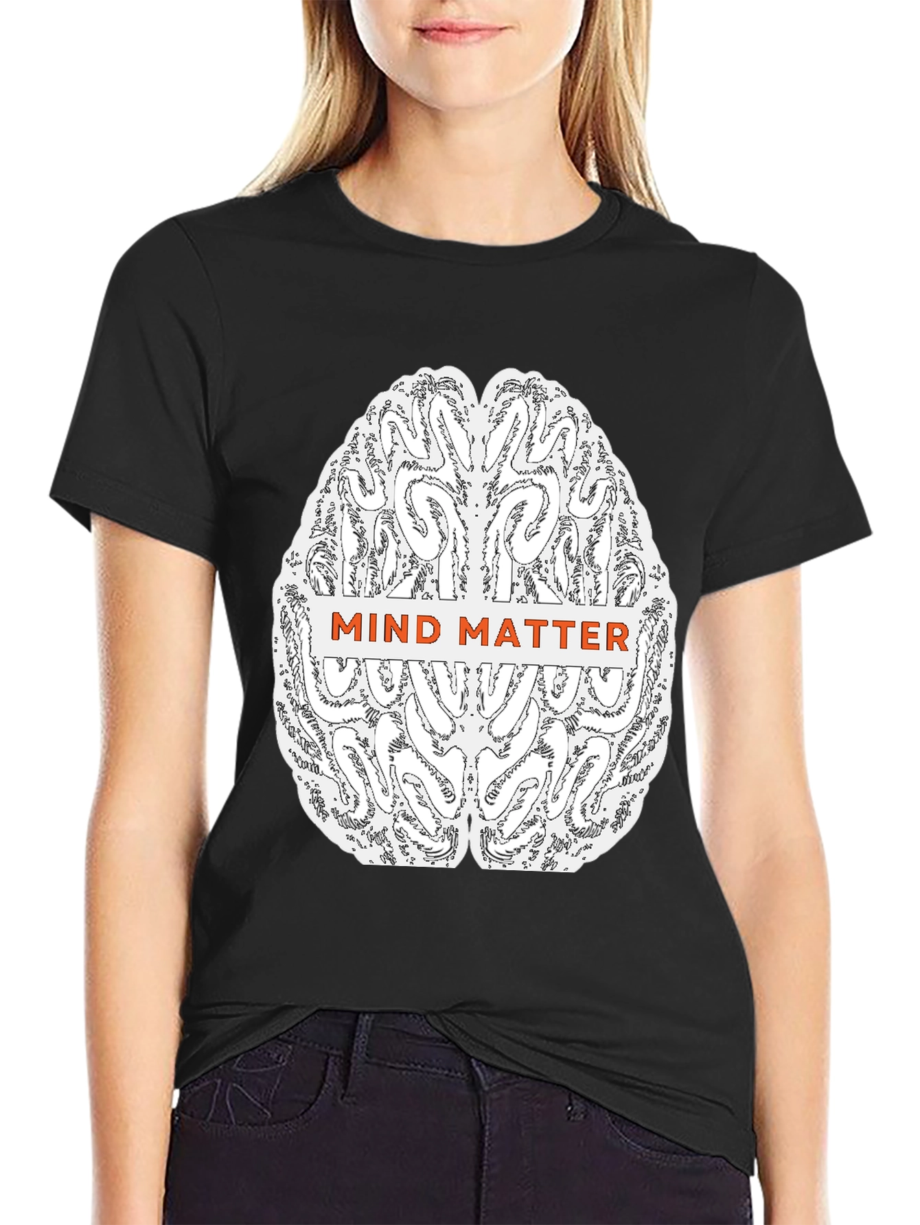 Mind Matter Brain Graphic Tee - Black