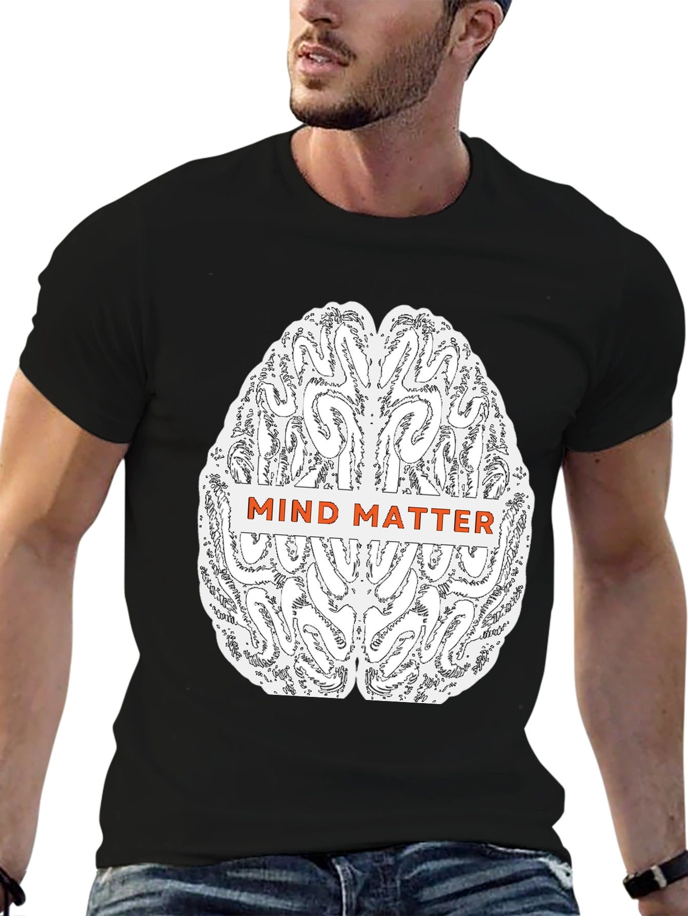 Mind Matter Brain Graphic Tee - Black