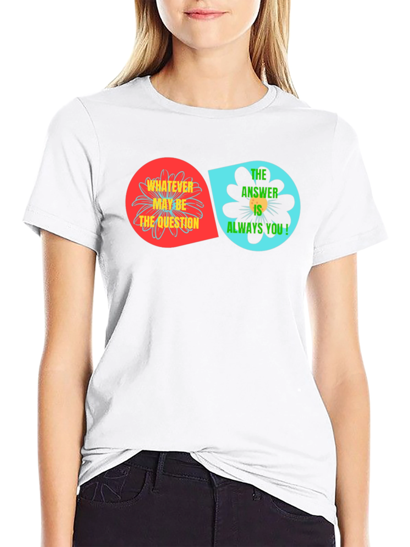 Unique Floral T-Shirt: Whatever May Be The Question