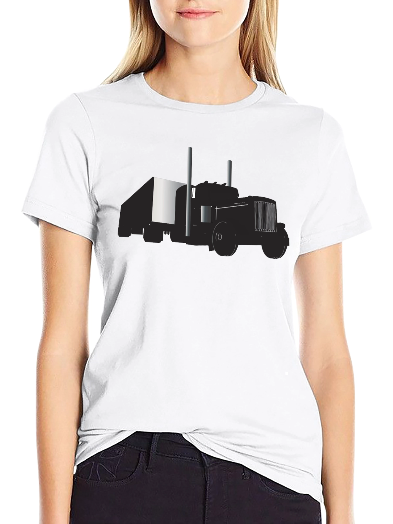 Truck Graphic Tee - Classic Black Cotton T-Shirt