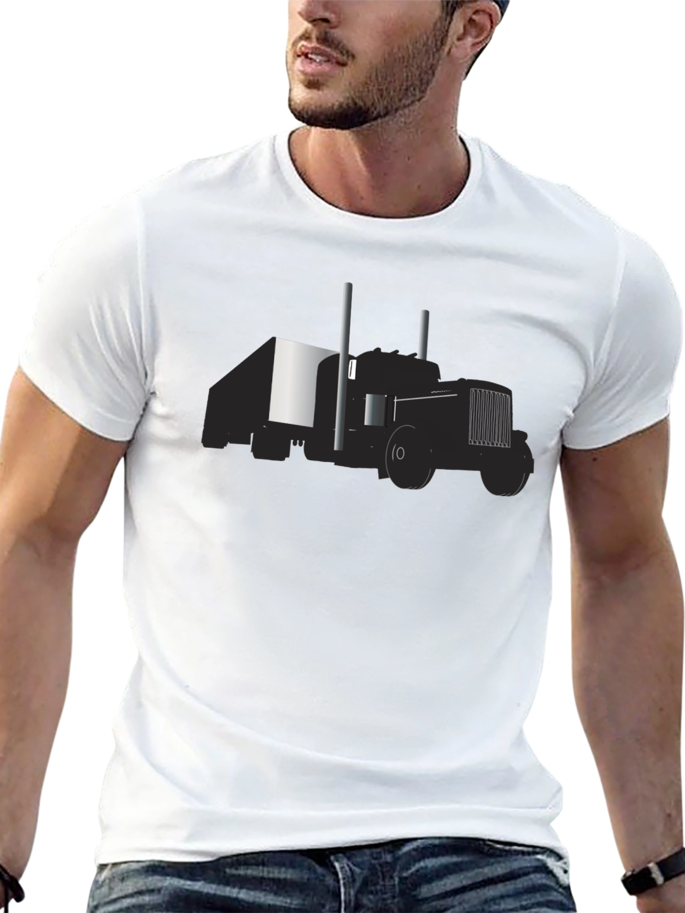 Truck Graphic Tee - Classic Black Cotton T-Shirt