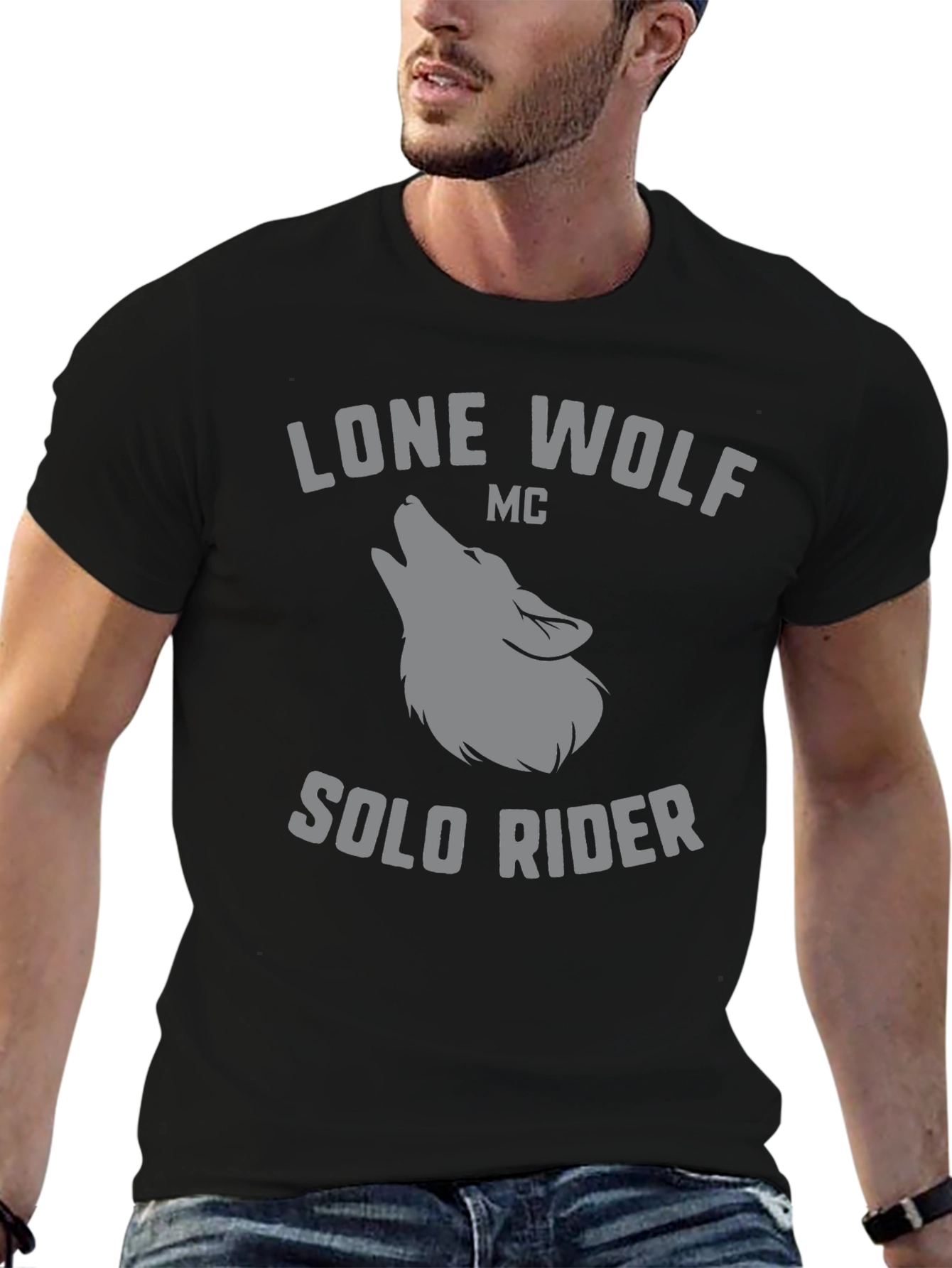 Lone Wolf MC - Solo Rider Black T-Shirt