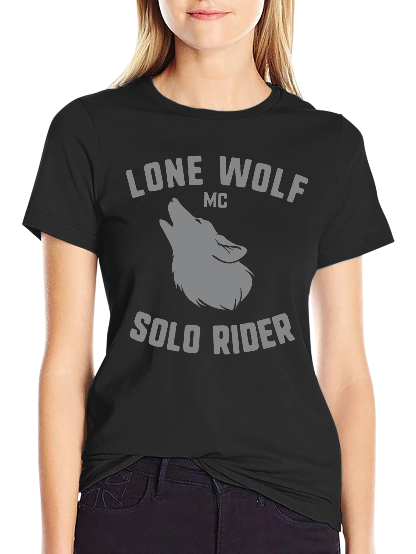 Lone Wolf MC - Solo Rider Black T-Shirt