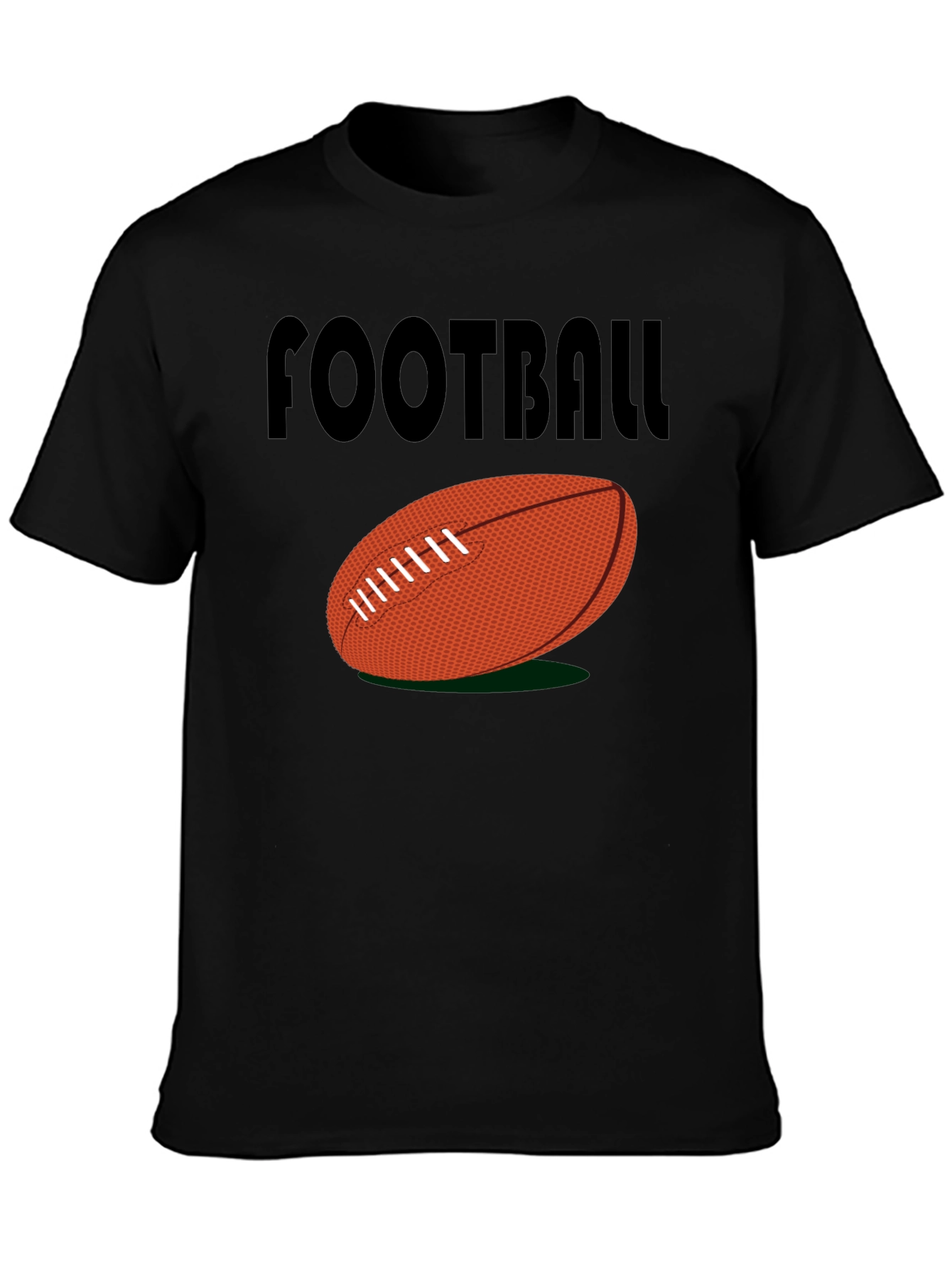 Football Graphic Tee - Black Cotton Casual Shirt