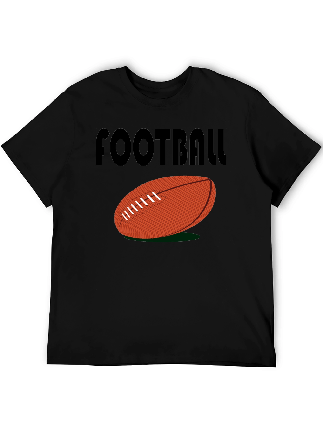 Football Graphic Tee - Black Cotton Casual Shirt