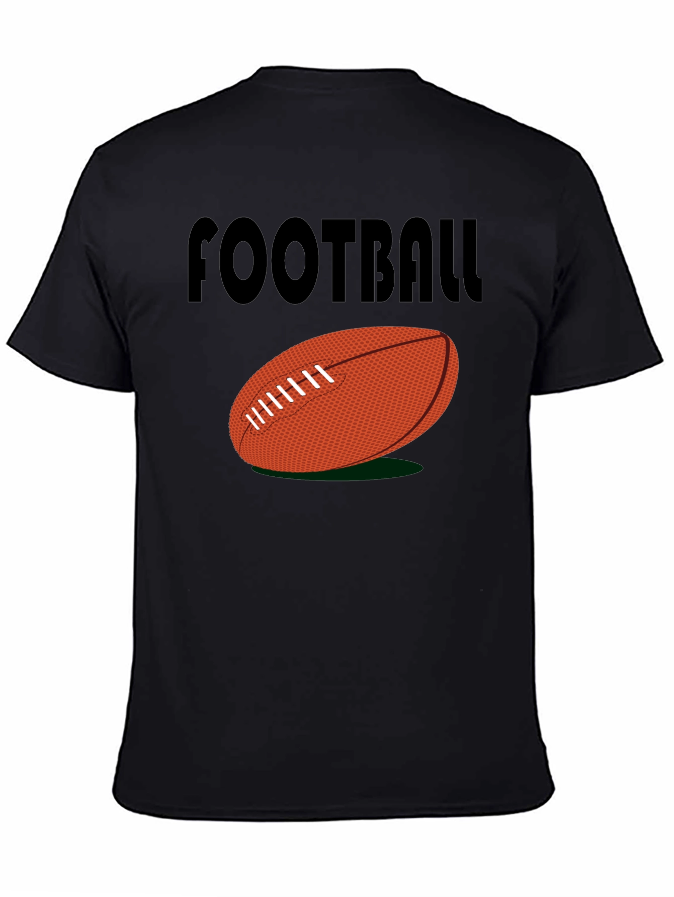 Football Graphic Tee - Black Cotton Casual Shirt