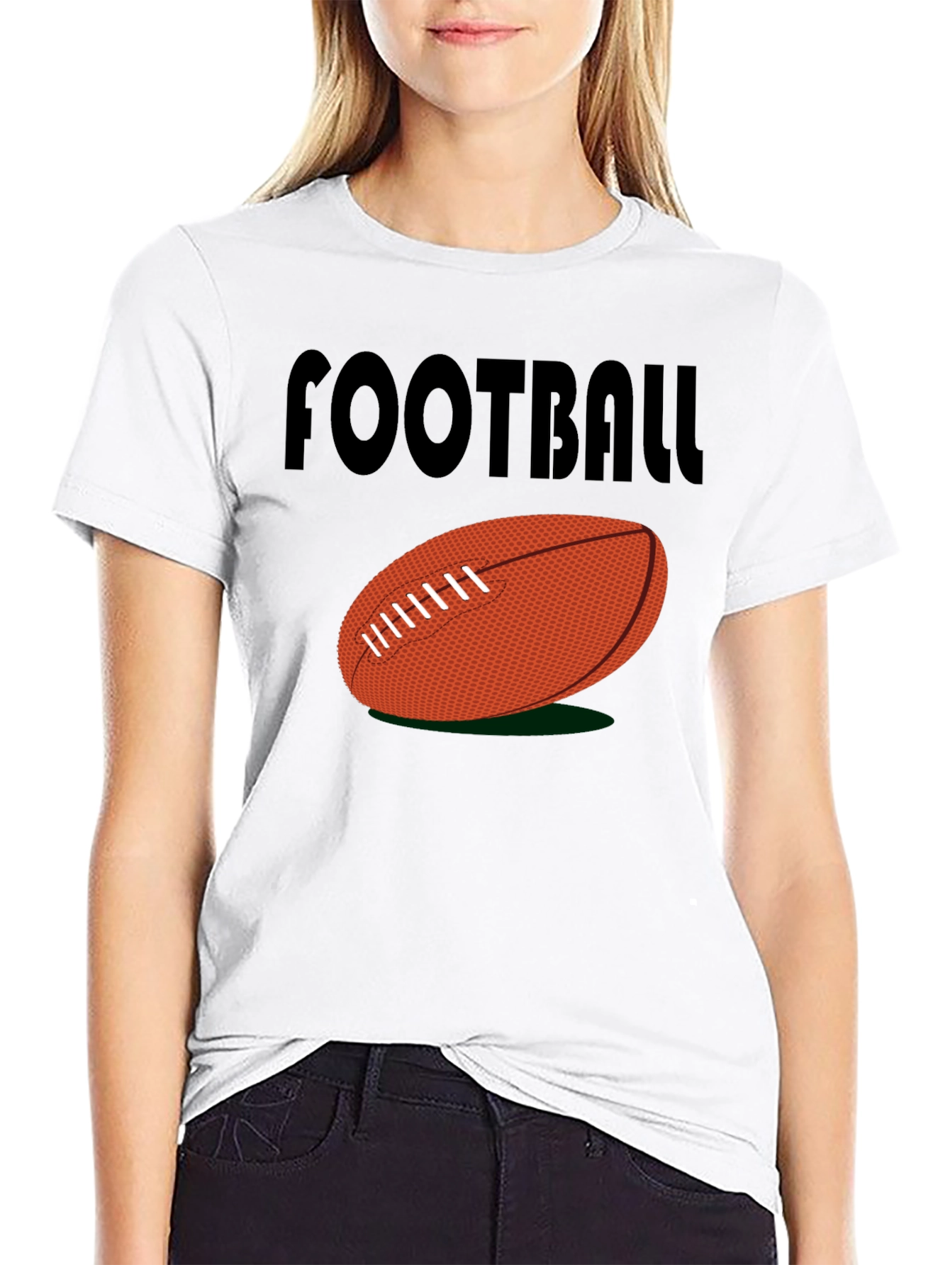 Football Graphic Tee - Black Cotton Casual Shirt