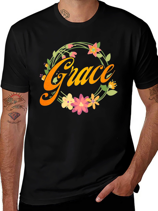 Grace Floral Wreath Graphic Tee - Stylish Comfort