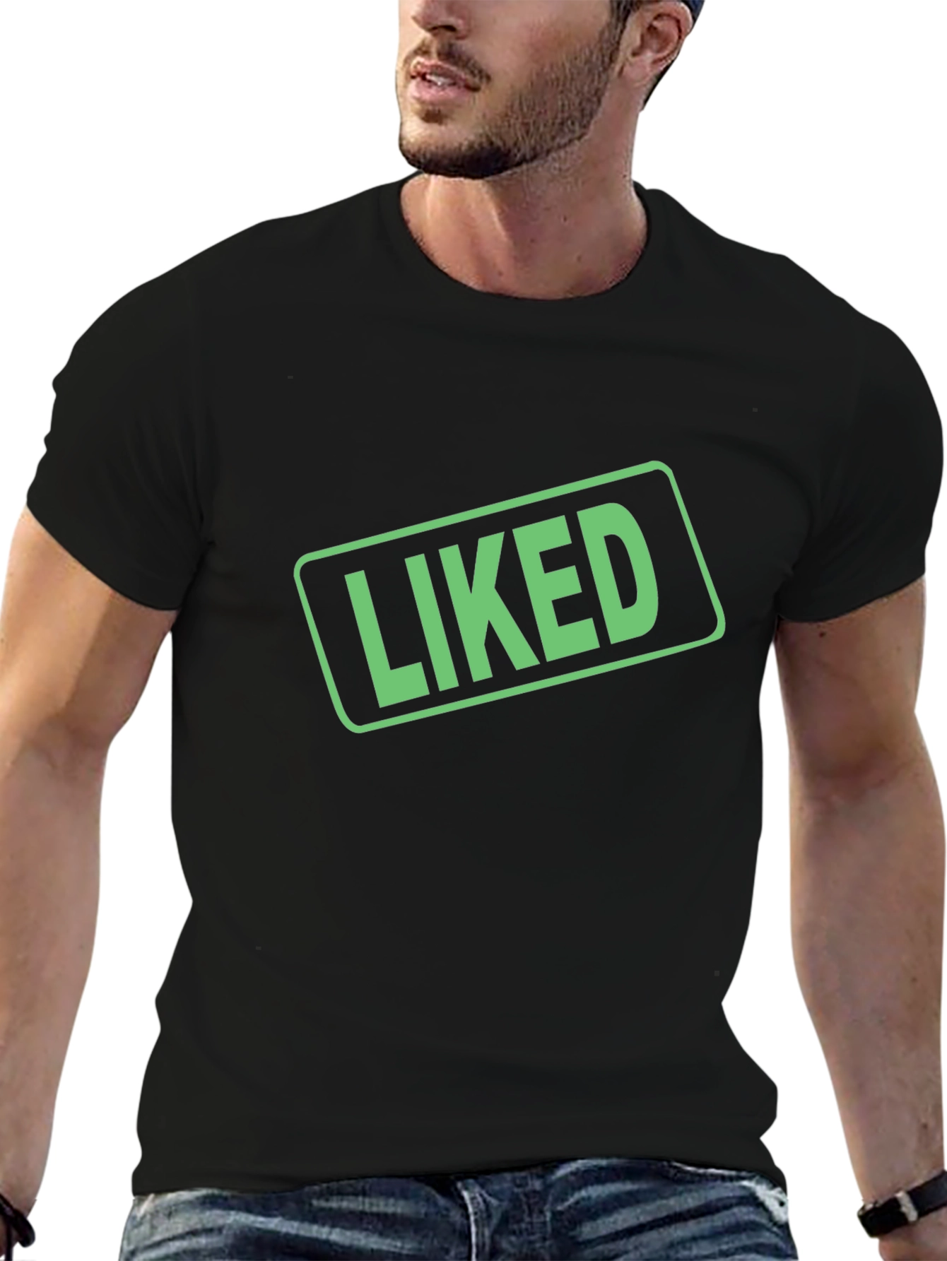 Liked Graphic Black T-Shirt - Trendy Casual Wear
