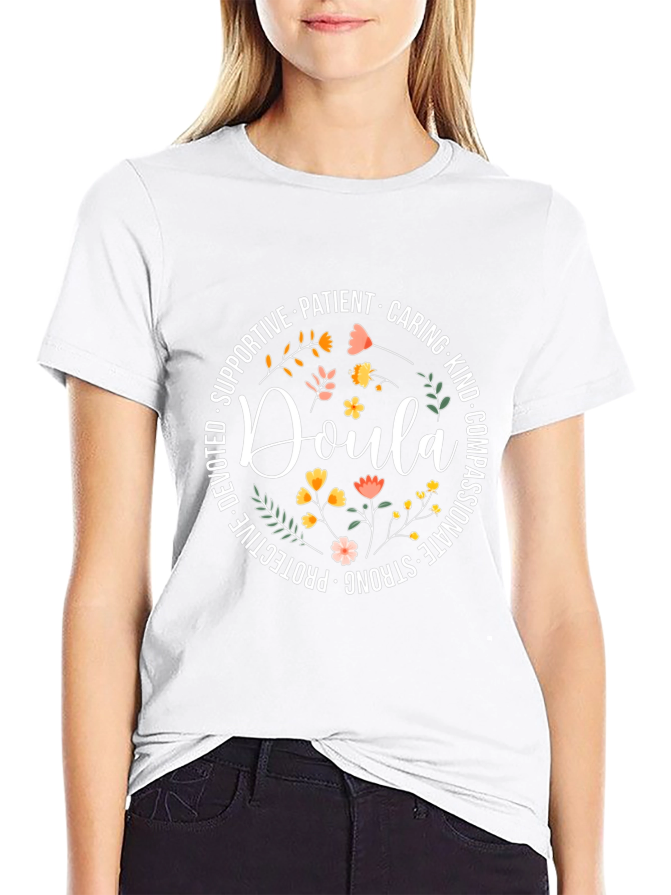 Doula Flower Circle T-Shirt - Supportive & Caring