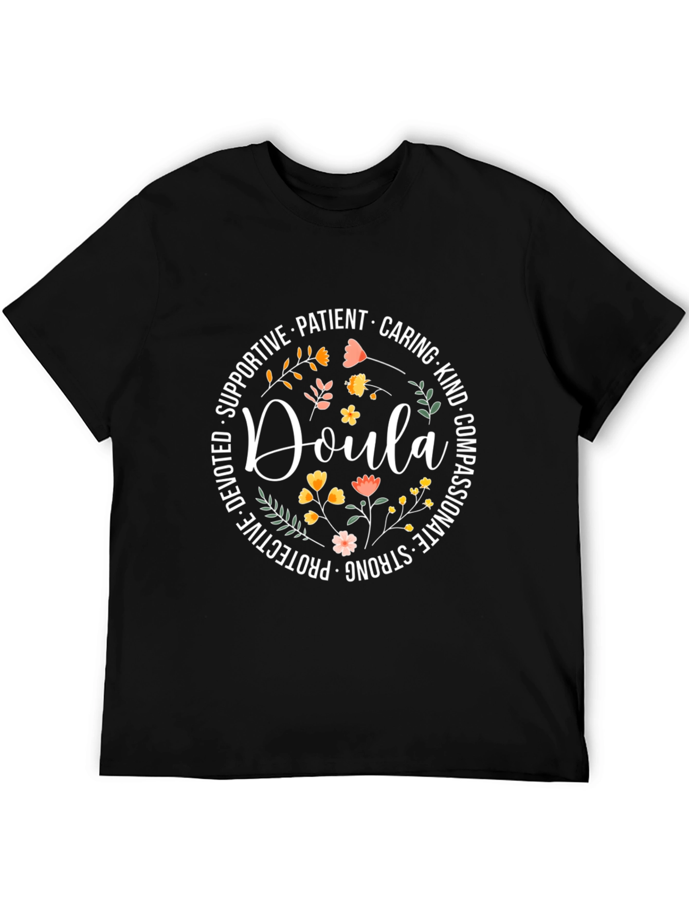 Doula Flower Circle T-Shirt - Supportive & Caring