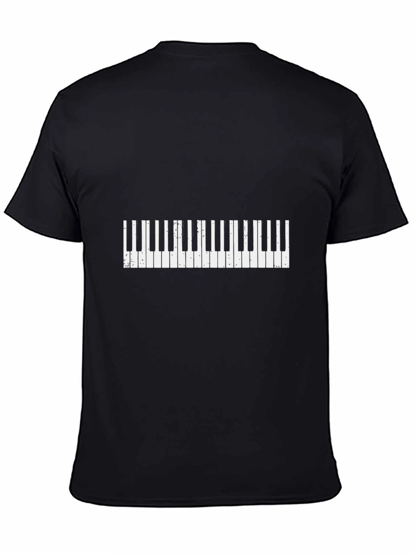 Piano Keys Graphic Tee - Black Cotton T-Shirt