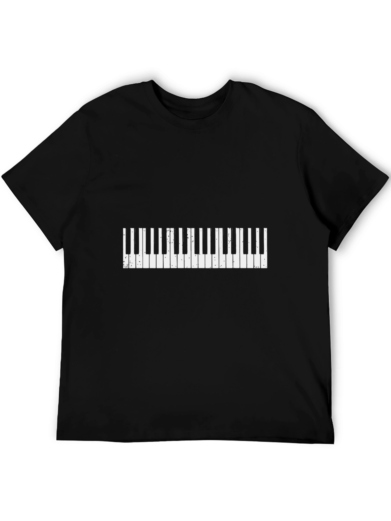 Piano Keys Graphic Tee - Black Cotton T-Shirt