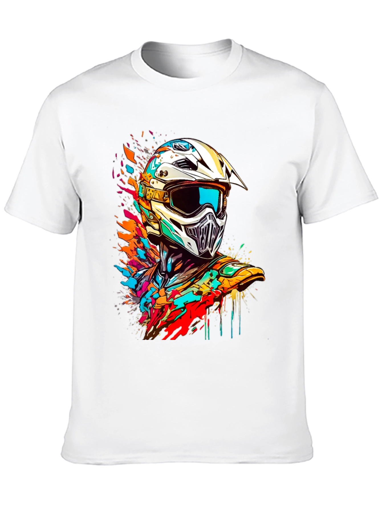 Vibrant Motocross Helmet Graphic Tee