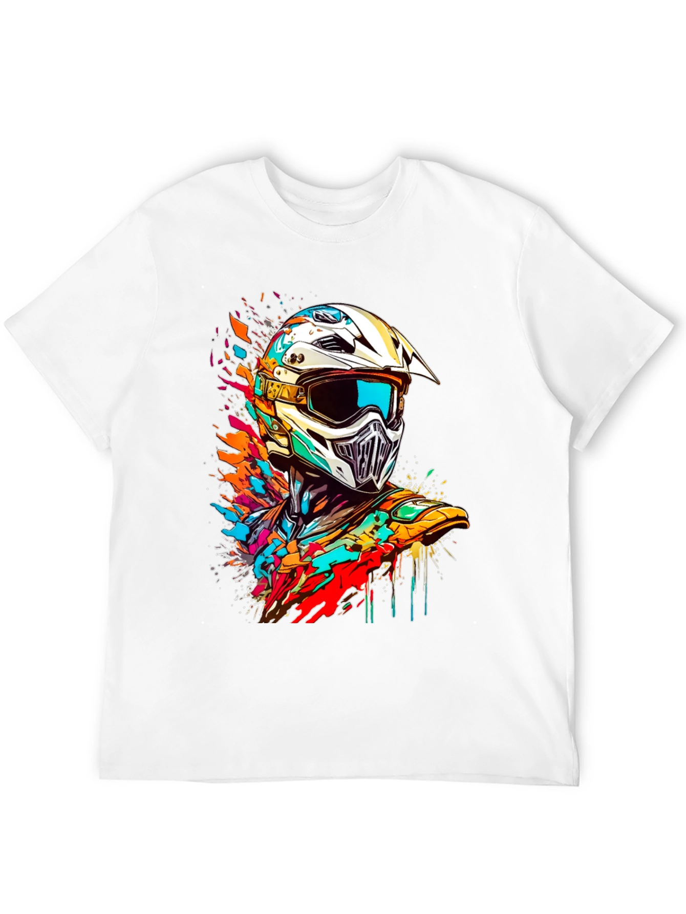Vibrant Motocross Helmet Graphic Tee