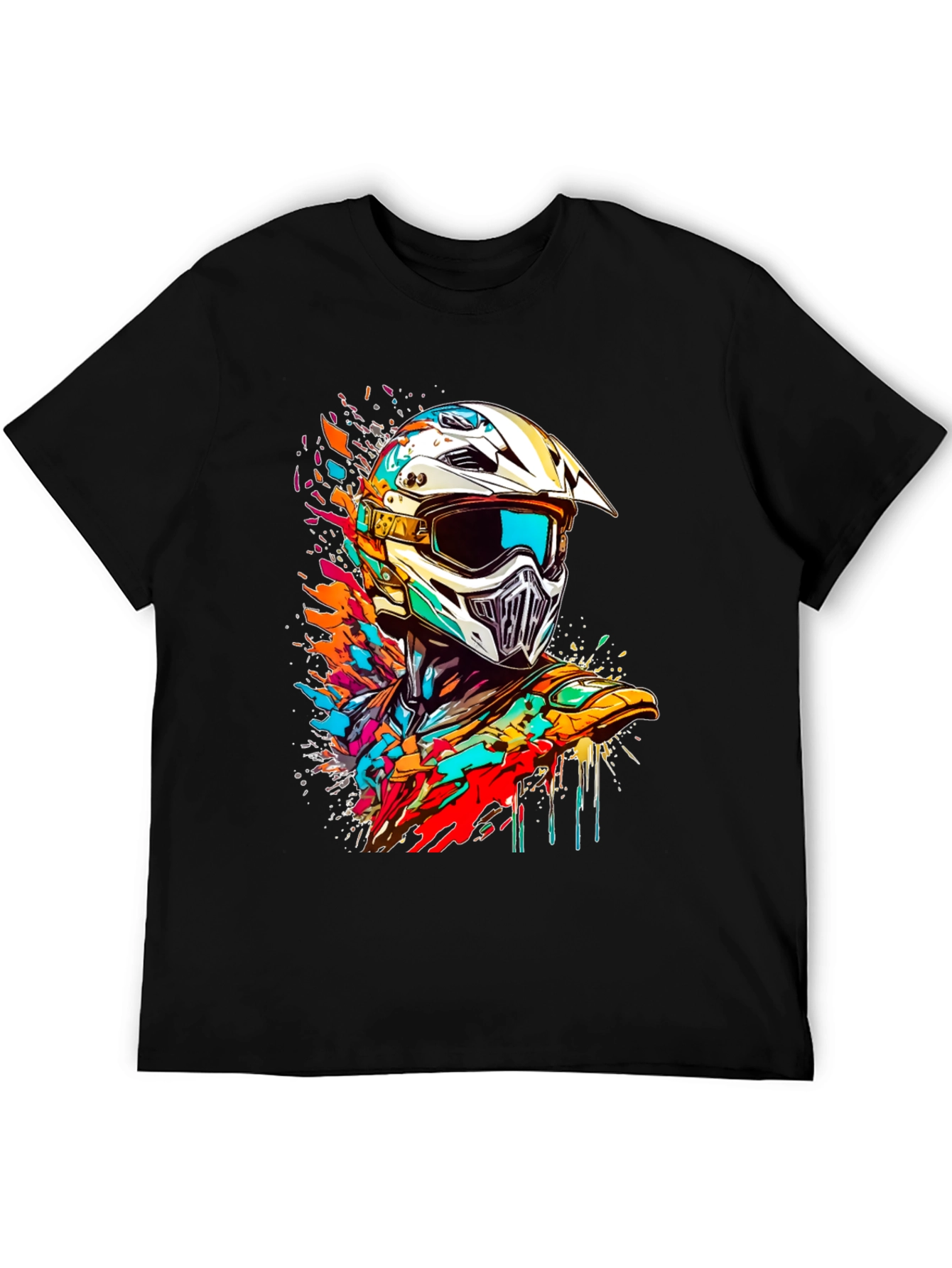 Vibrant Motocross Helmet Graphic Tee