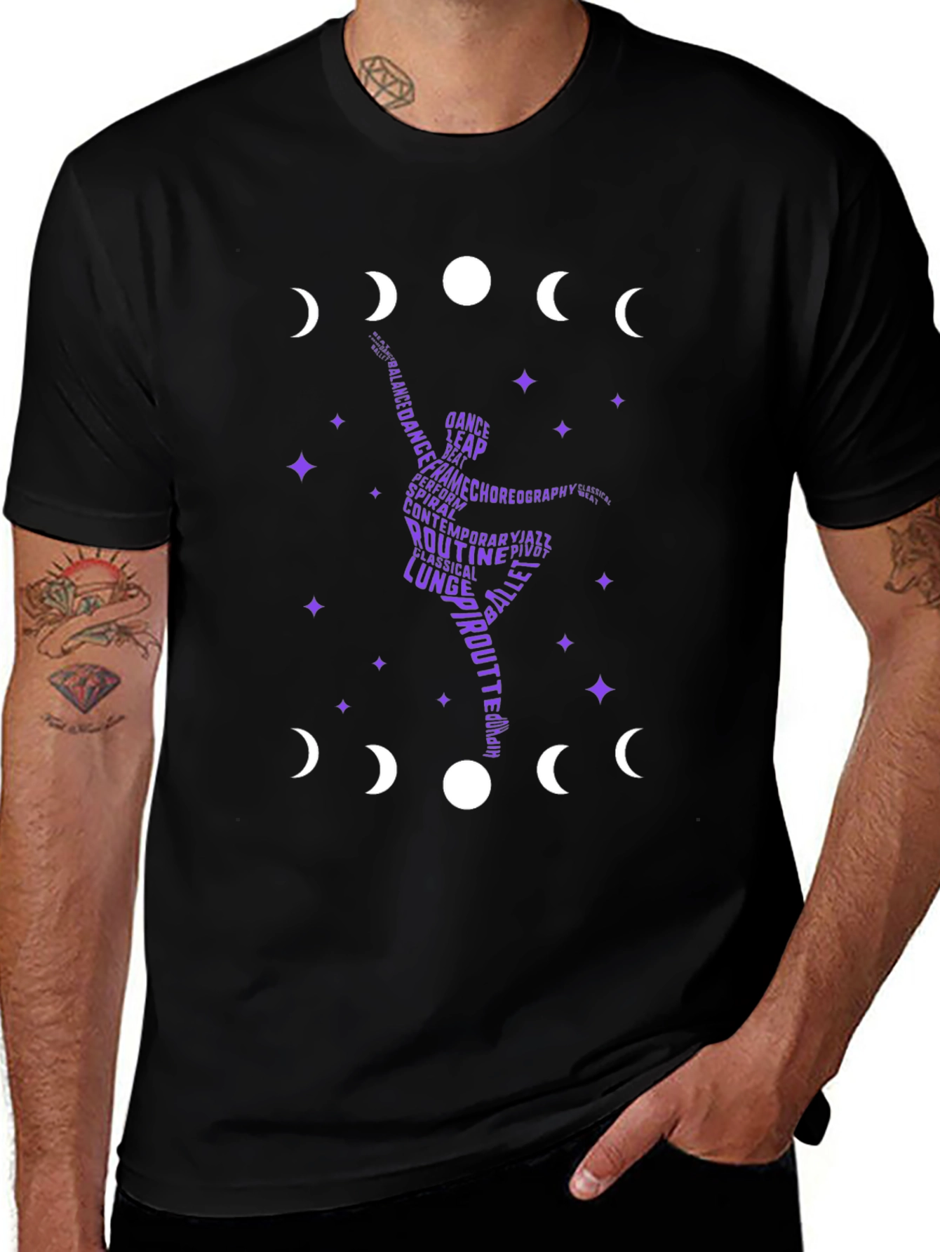 Dance Silhouette T-Shirt - Moon Phase Design